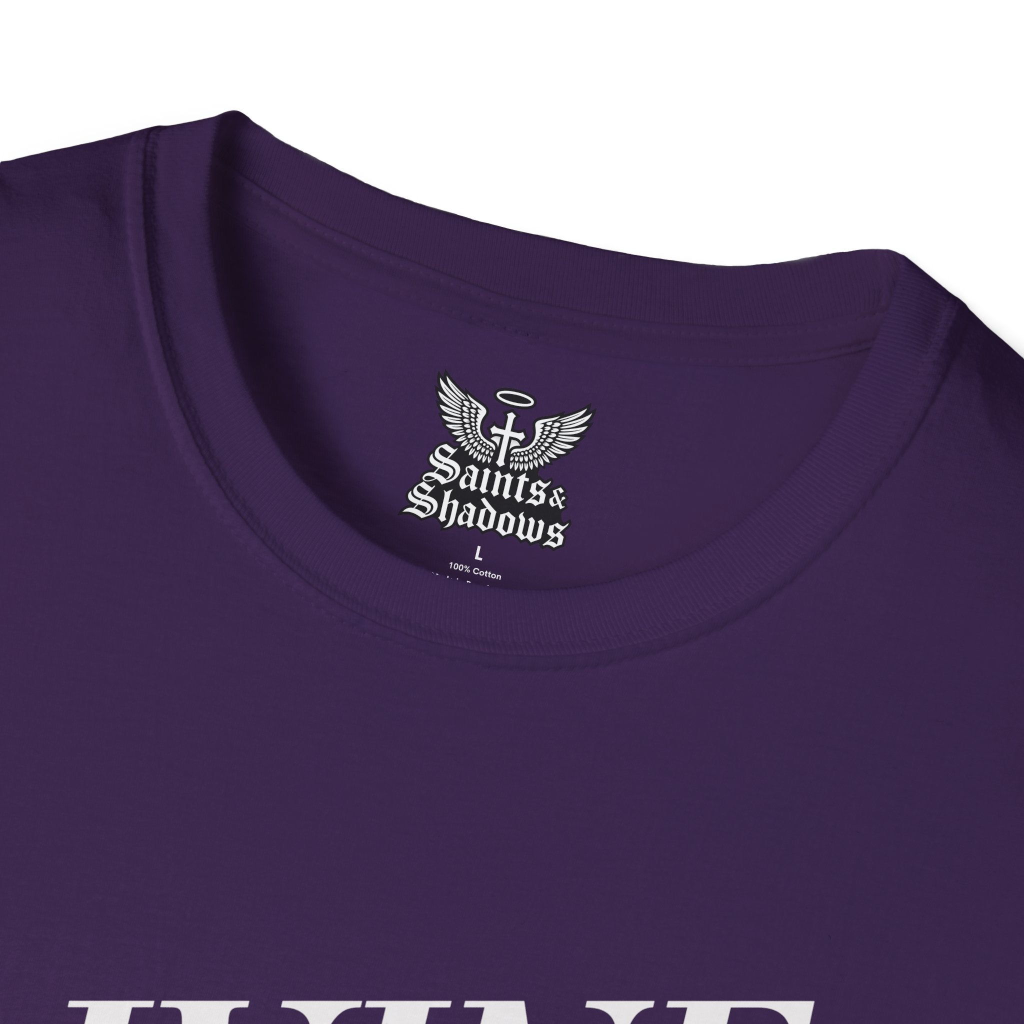 Saints and Shadows - Divine, Angelic Artwork Unisex Softstyle T-Shirt, Casual Wear
