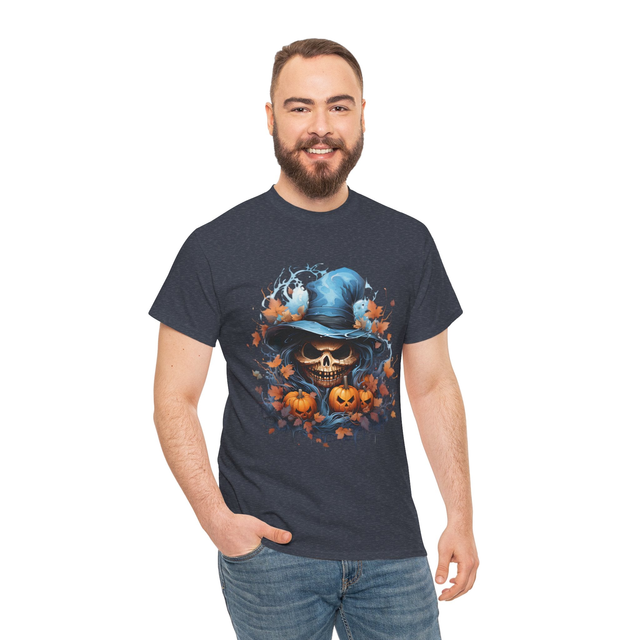 Skull Witch Unhappy Halloween Tee - Halloween Shirt, Spooky Tee, Pumpkin Shirt, Fall Apparel, Costume Top