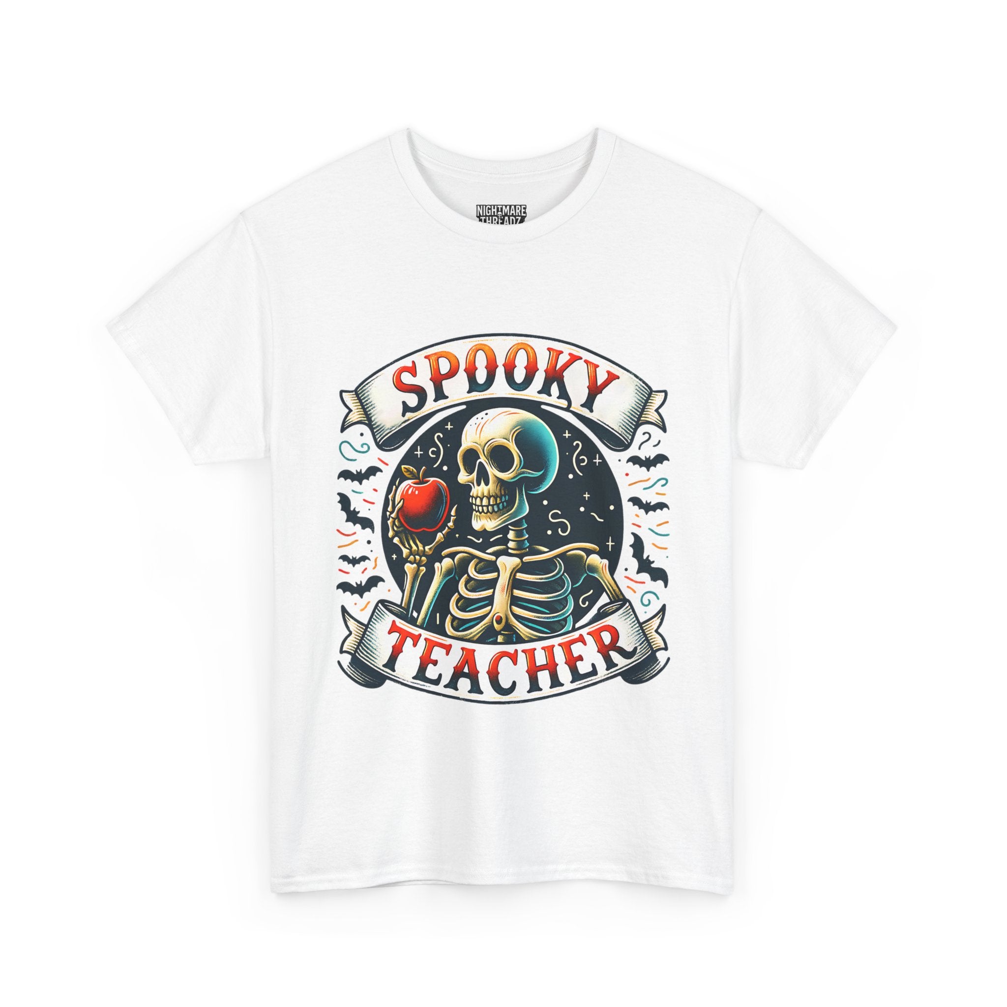 Spooky Teacher Tee, Halloween Shirt, Unisex Cotton T-Shirt, Funny Teacher Gift, Skeleton Design, Fall Apparel
