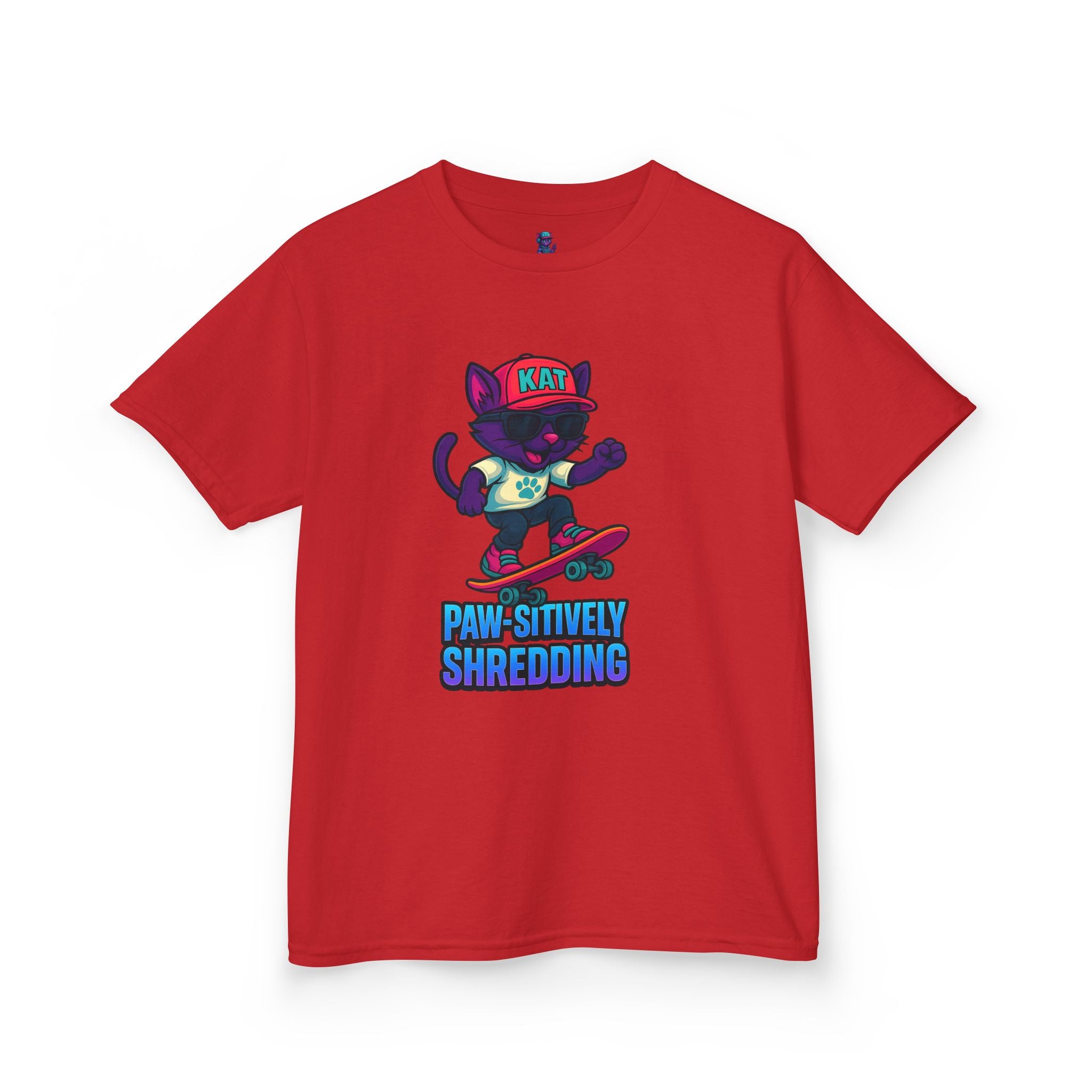 DJ KAT PAWS - Fun Skater Cat Design, Youth Summer T-Shirt, Cool Kids Apparel, Birthday Gift, Trendy Casual Wear