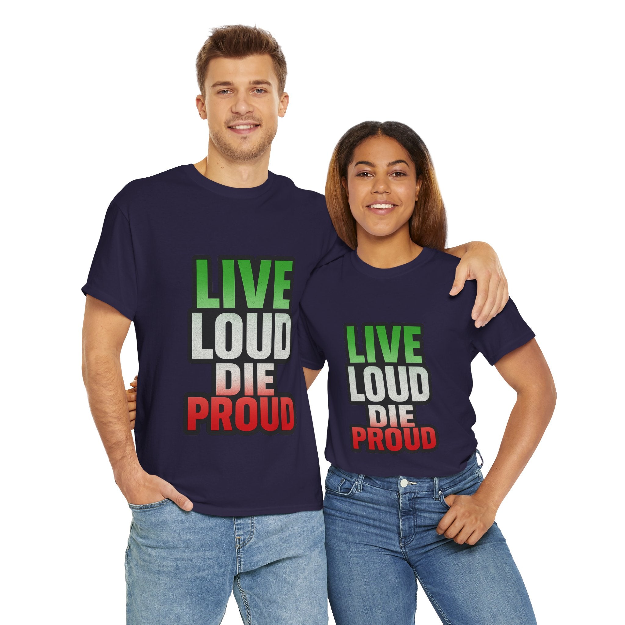 Live Loud Die Proud Italian Flag Tee