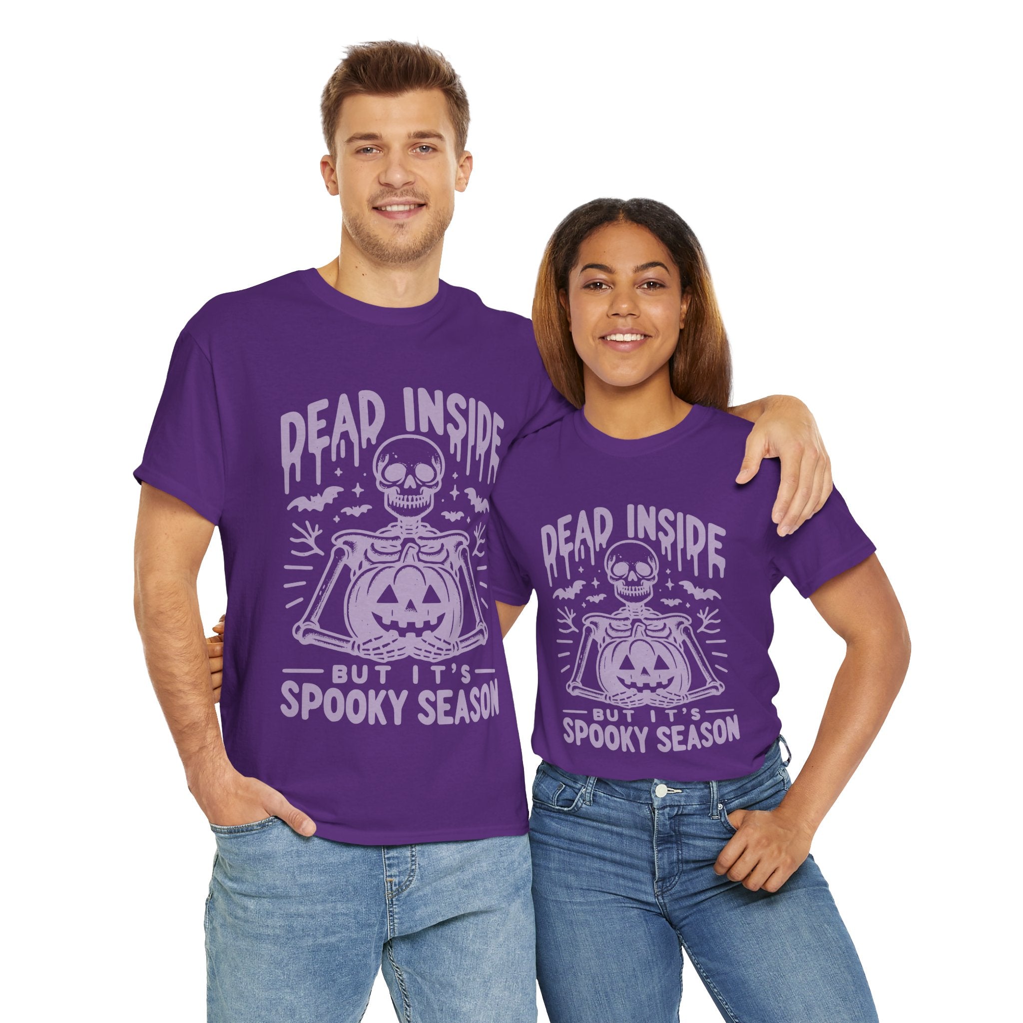 Spooky Season Dead Inside Unisex Tee, Halloween Shirt, Graphic Tee, Fall Apparel, Ghostly Vibes, Comfy Everyday Wear