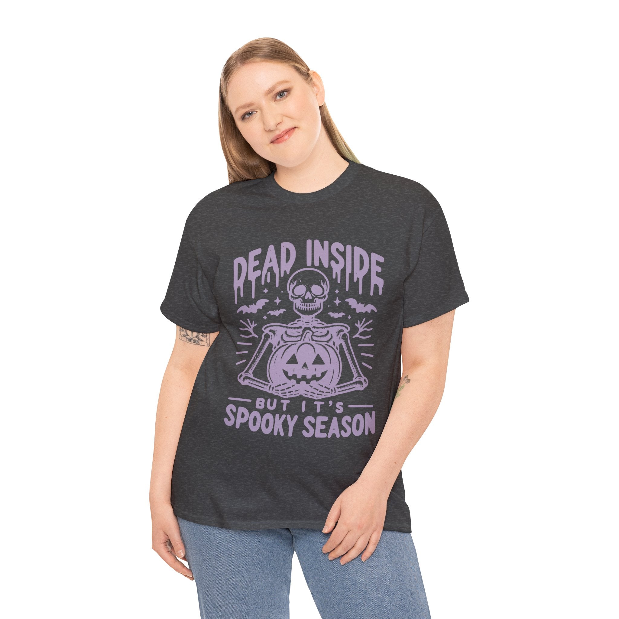 Spooky Season Dead Inside Unisex Tee, Halloween Shirt, Graphic Tee, Fall Apparel, Ghostly Vibes, Comfy Everyday Wear