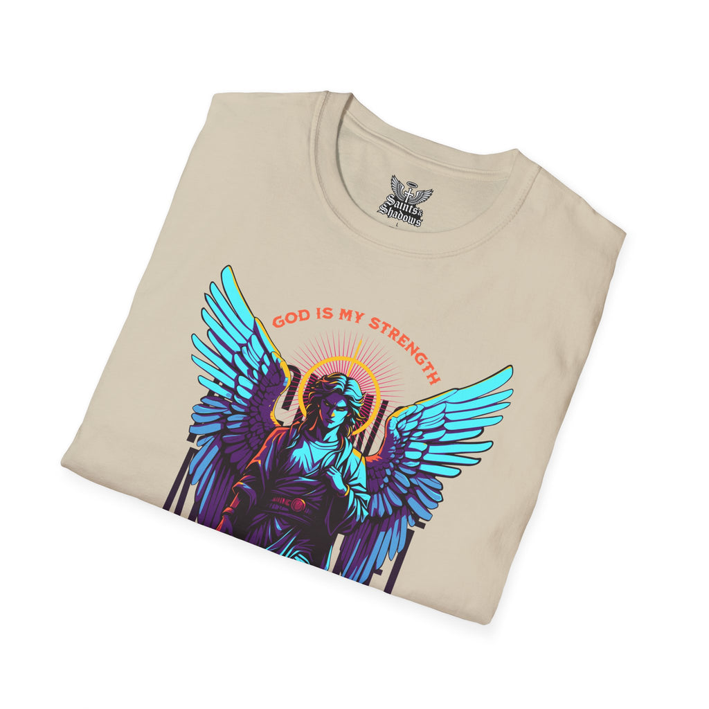 Saints and Shadows - St. Gabriel, Angelic Artwork Unisex Softstyle T-Shirt, Casual Wear