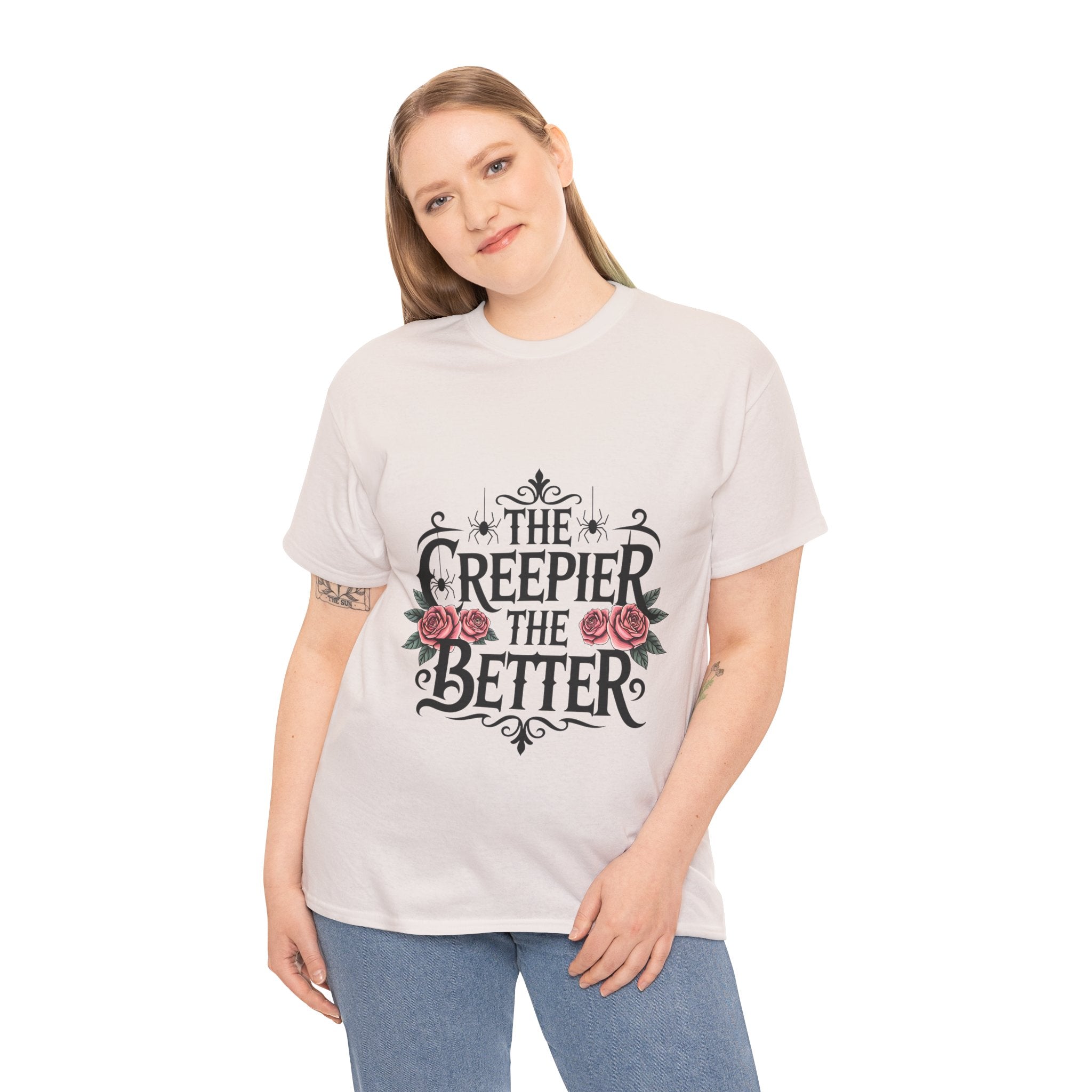 The Creepier the Better Tee, Perfect for Halloween, Casual Wear, Gift for Friends, Vintage Style, Unique Graphic T-Shirt