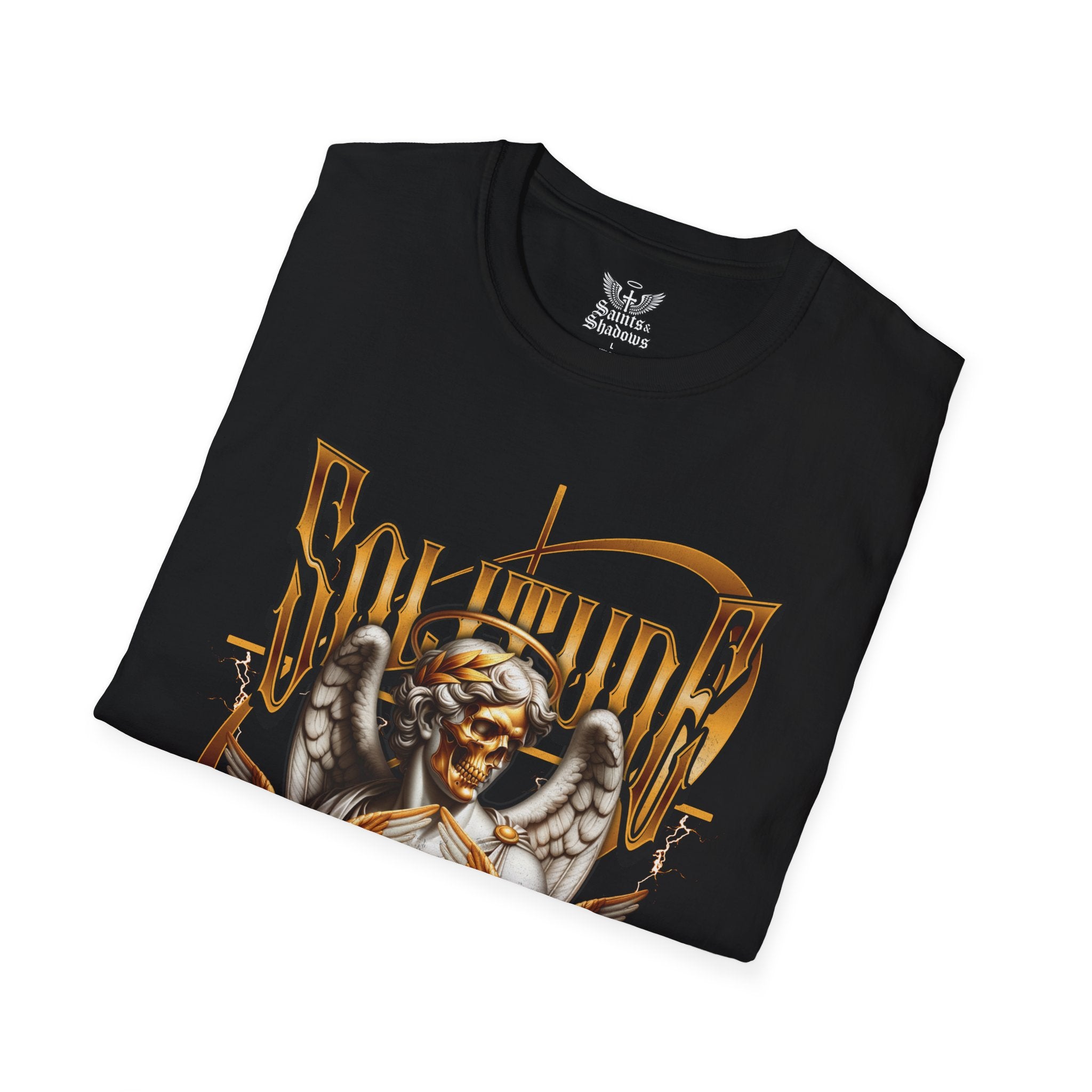 Saints and Shadows - Solitude, Angelic Artwork Unisex Softstyle T-Shirt, Casual Wear