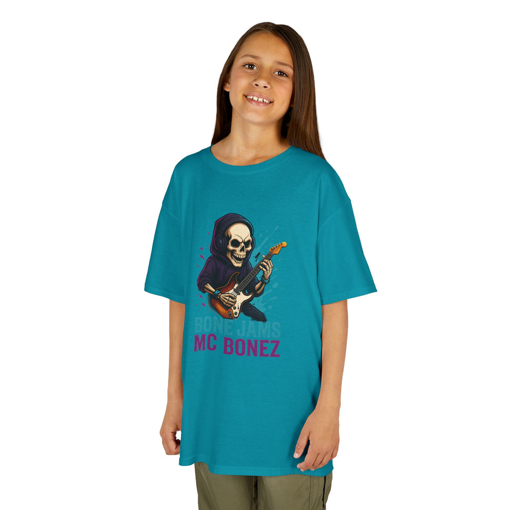 Bone Jams MC Bonez, Kids Tee | Guitar Edition | Cool Graphic Tee, Music Fan Shirt, Unique Gift for Young Musicians