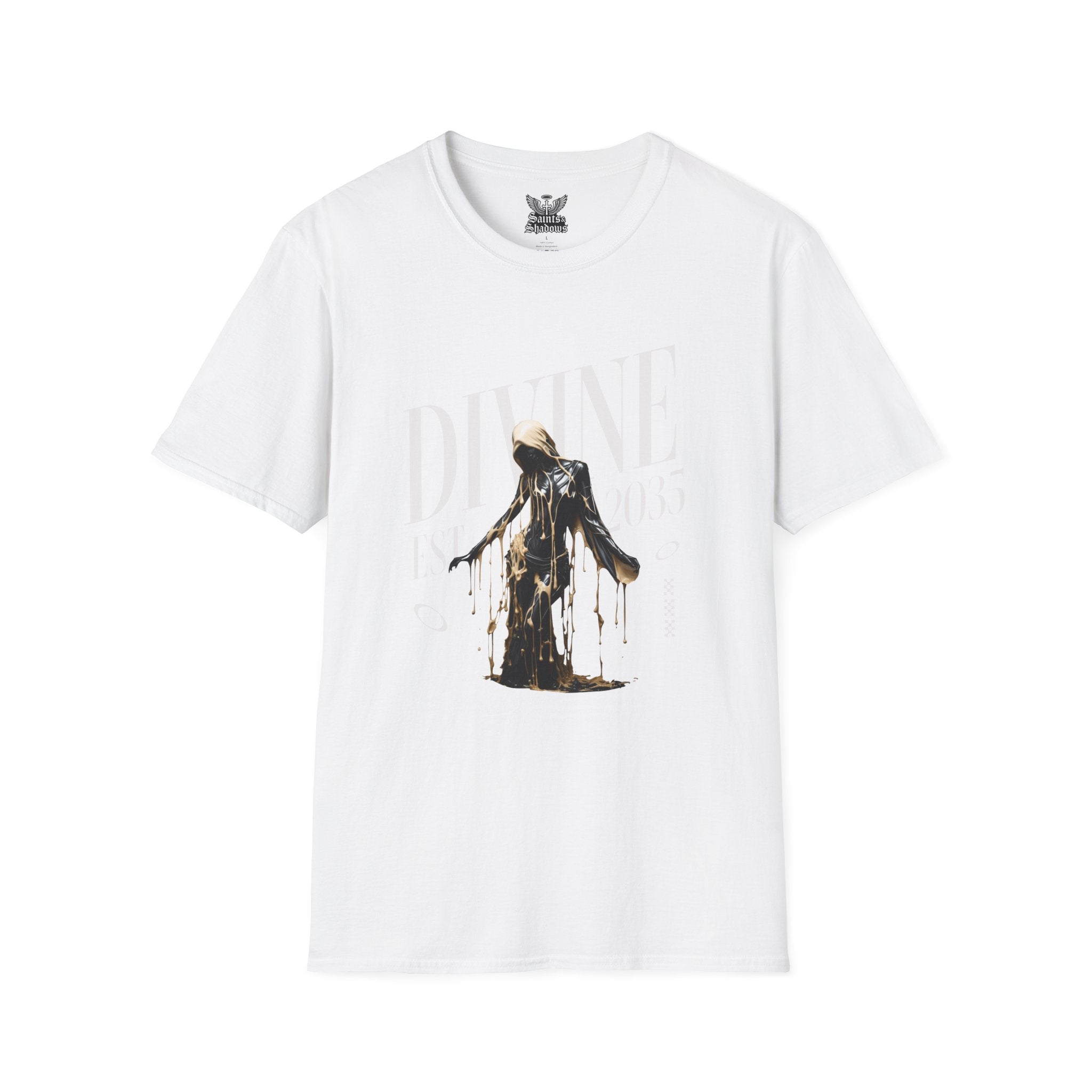 Saints and Shadows - Divine, Angelic Artwork Unisex Softstyle T-Shirt, Casual Wear