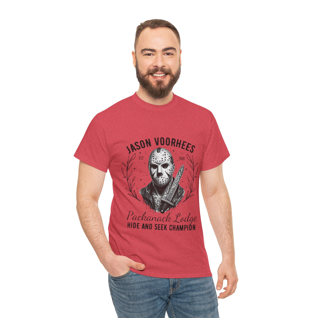 Jason Voorhees 'Hide and Seek Champion'  - Horror Graphic Tee, Unisex Cotton Shirt, Halloween Costume, Horror Movie Gift, Spooky T-Shirt, Horror Fan Apparel