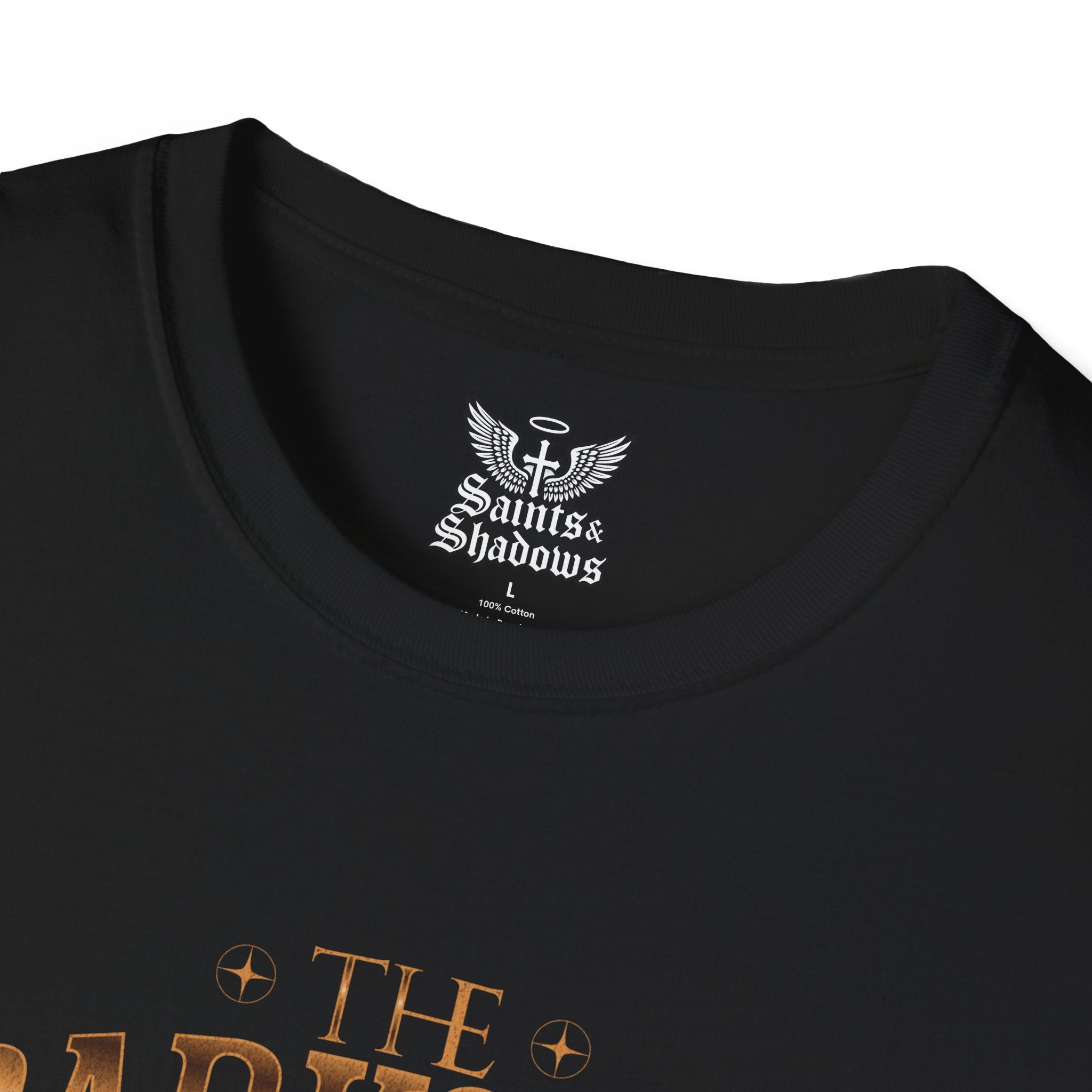Saints and Shadows - The Darkside of Money, Angelic Artwork Unisex Softstyle T-Shirt, Casual Wear