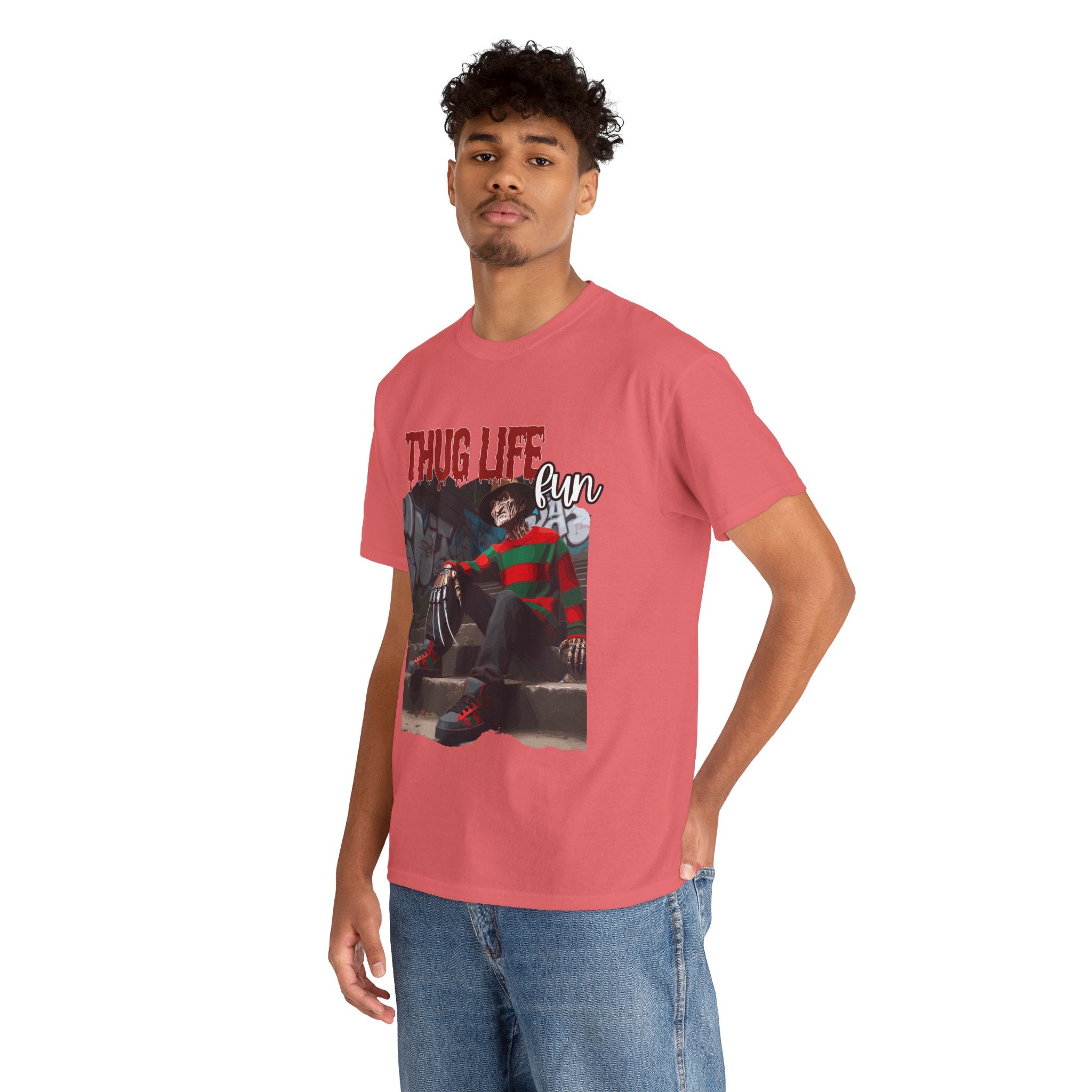 Freddie Kruger, Thug Life Tee - Horror Graphic Tee, Unisex Cotton Shirt, Halloween Costume, Horror Movie Gift