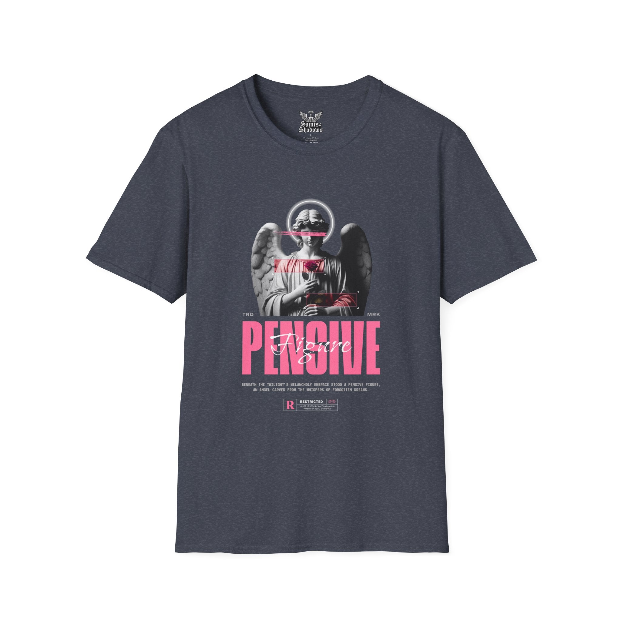 Saints and Shadows - Pensive, Angelic Artwork Unisex Softstyle T-Shirt, Casual Wear