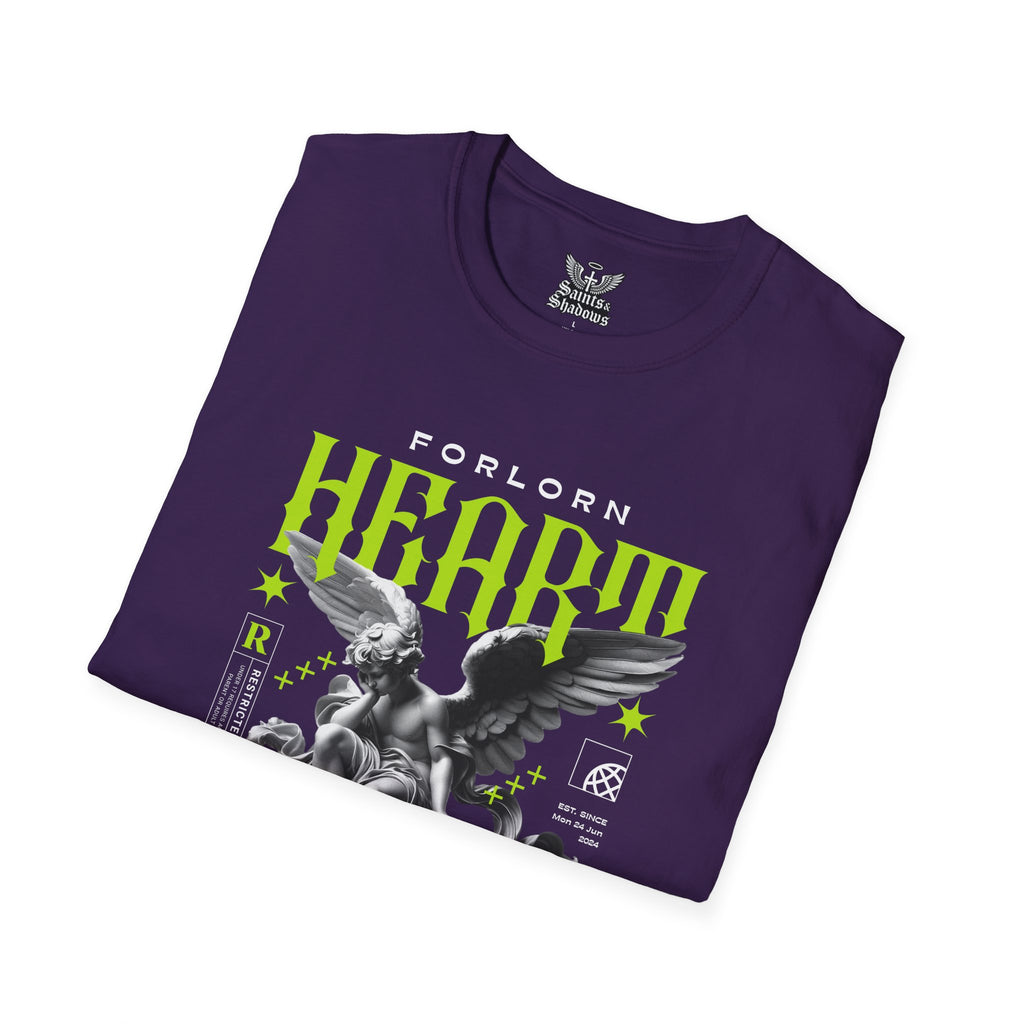 Saints and Shadows - Forlorn Heart, Angelic Artwork Unisex Softstyle T-Shirt, Casual Wear