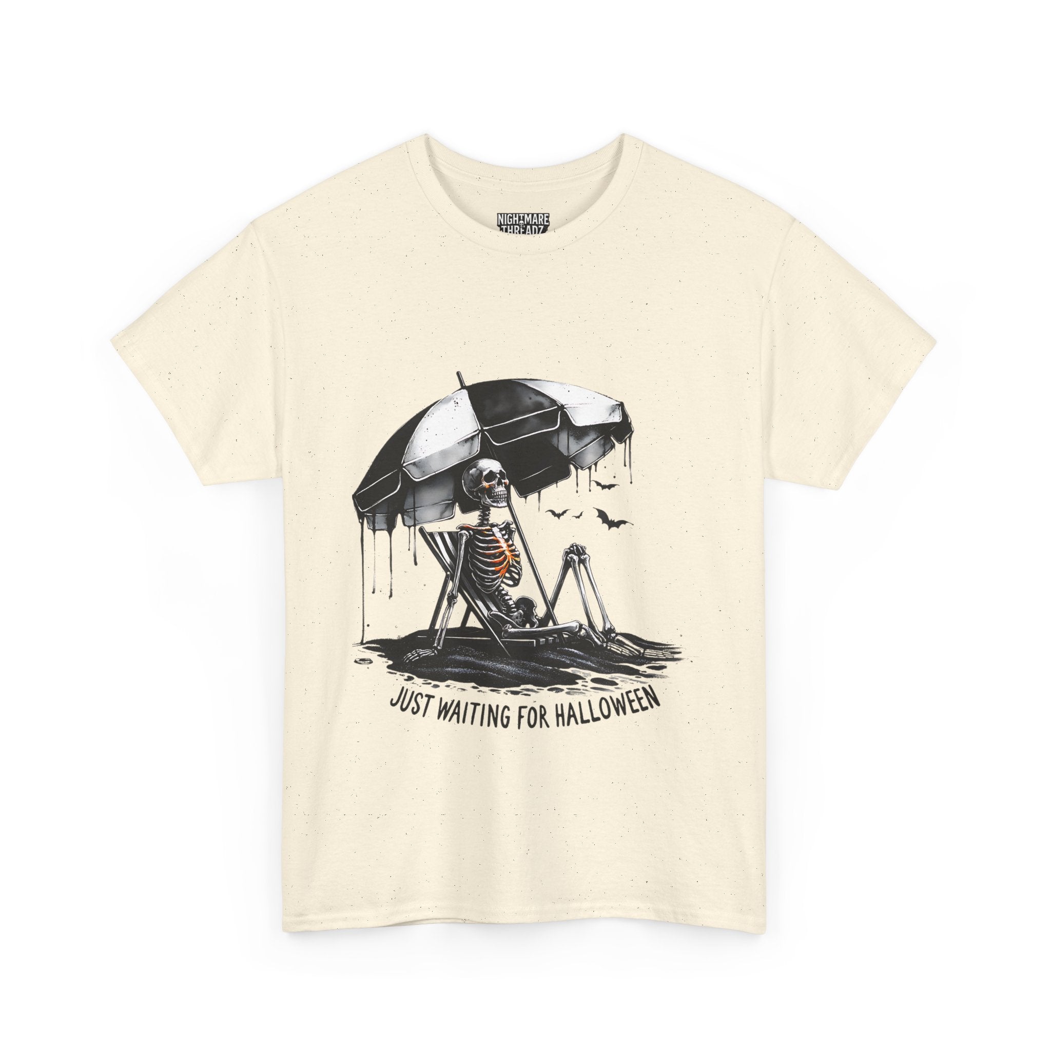 Just Waiting for Halloween, Heavy, Unisex Graphic Shirt, Birthday Gift, Casual Wear, Vintage Style, Floral Design T-shirt