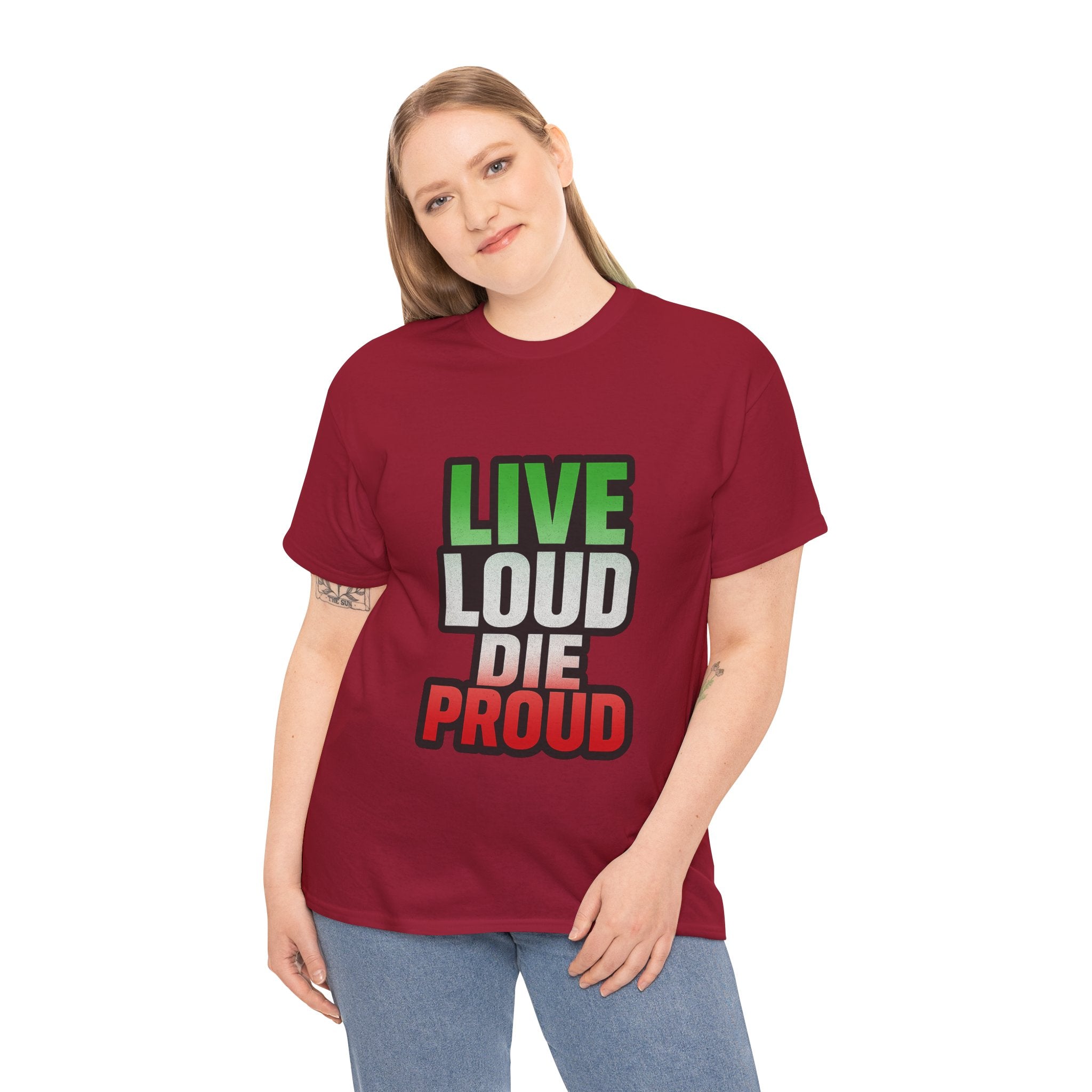 Live Loud Die Proud Italian Flag Tee