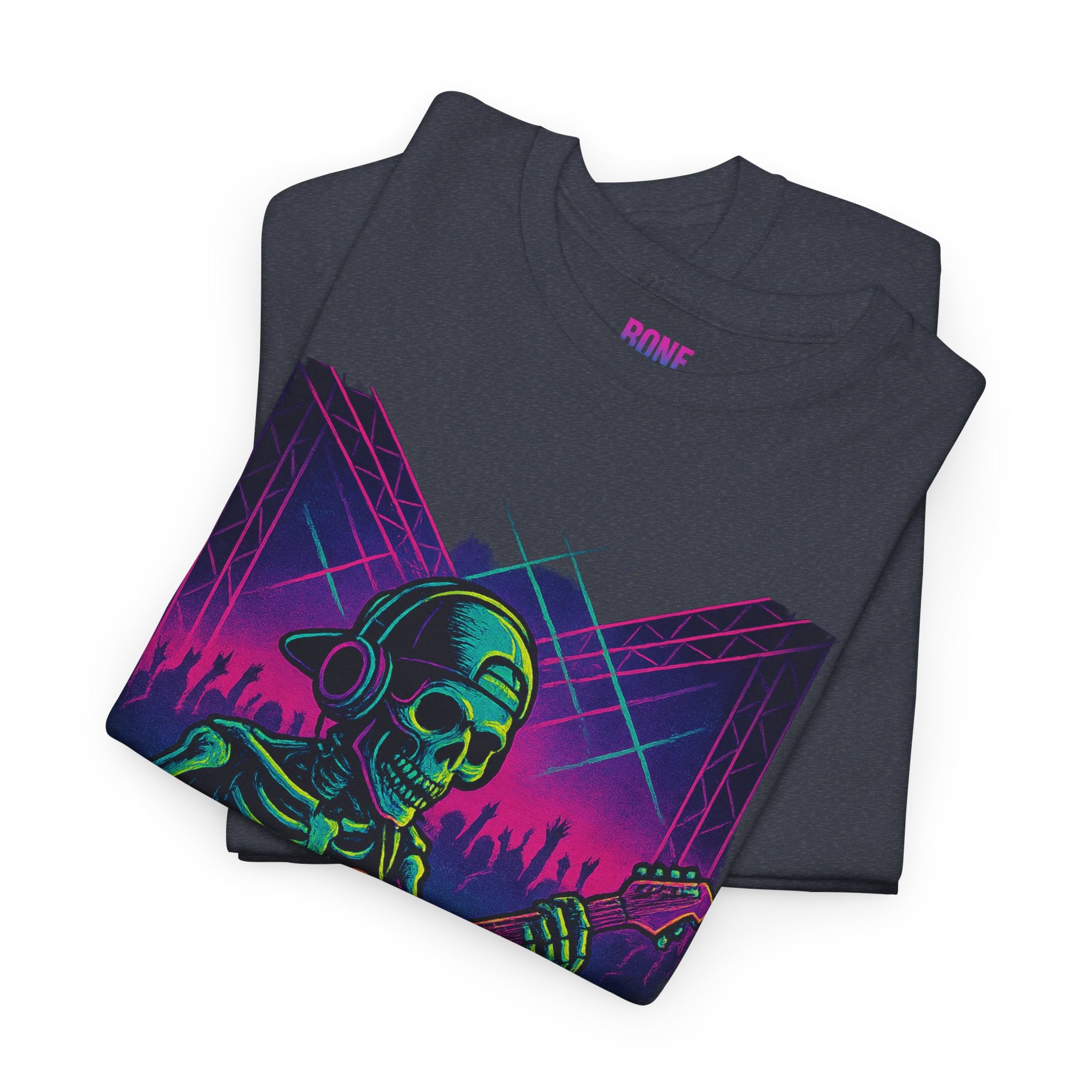 Bone Jams Rockin’ Skeleton, Tee | Loud Enough to Wake the Dead | Unisex Cotton Shirt for Music Lovers, Concerts, Halloween, Gifts