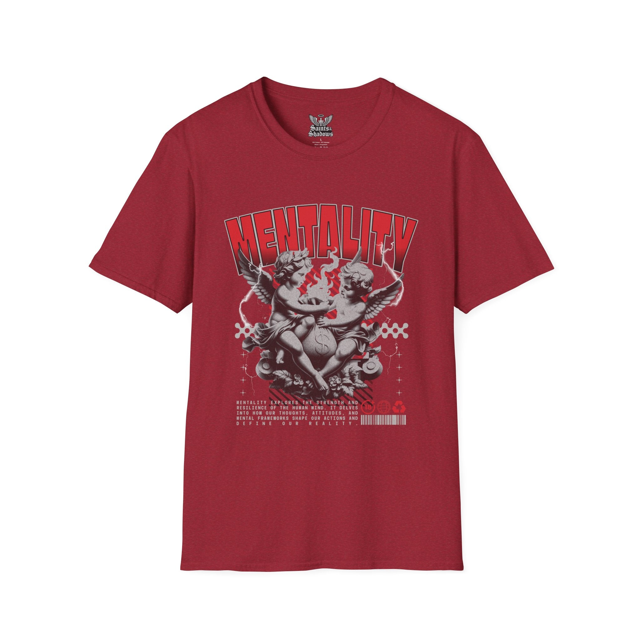Saints and Shadows - Mentaility, Angelic Artwork Unisex Softstyle T-Shirt, Casual Wear