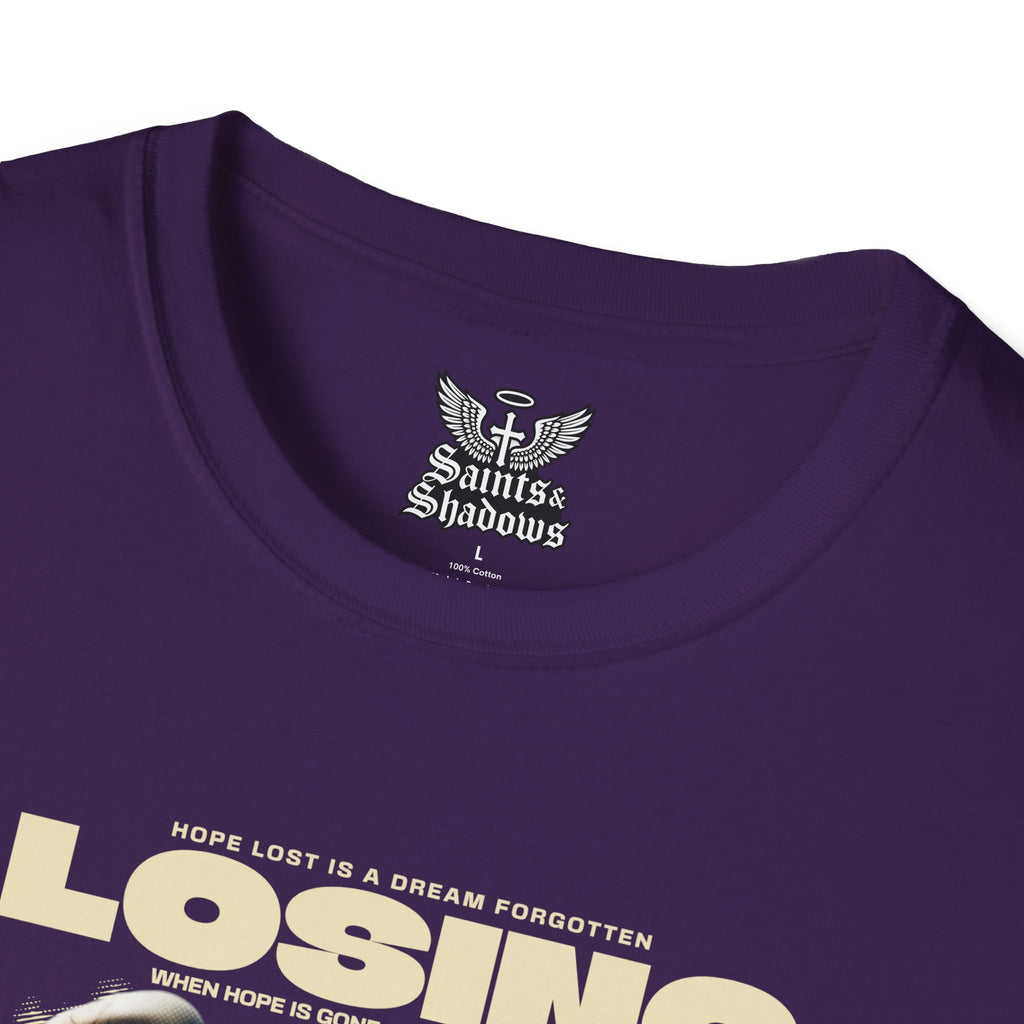 Saints and Shadows - Losing Hope, Angelic Artwork Unisex Softstyle T-Shirt, Casual Wear