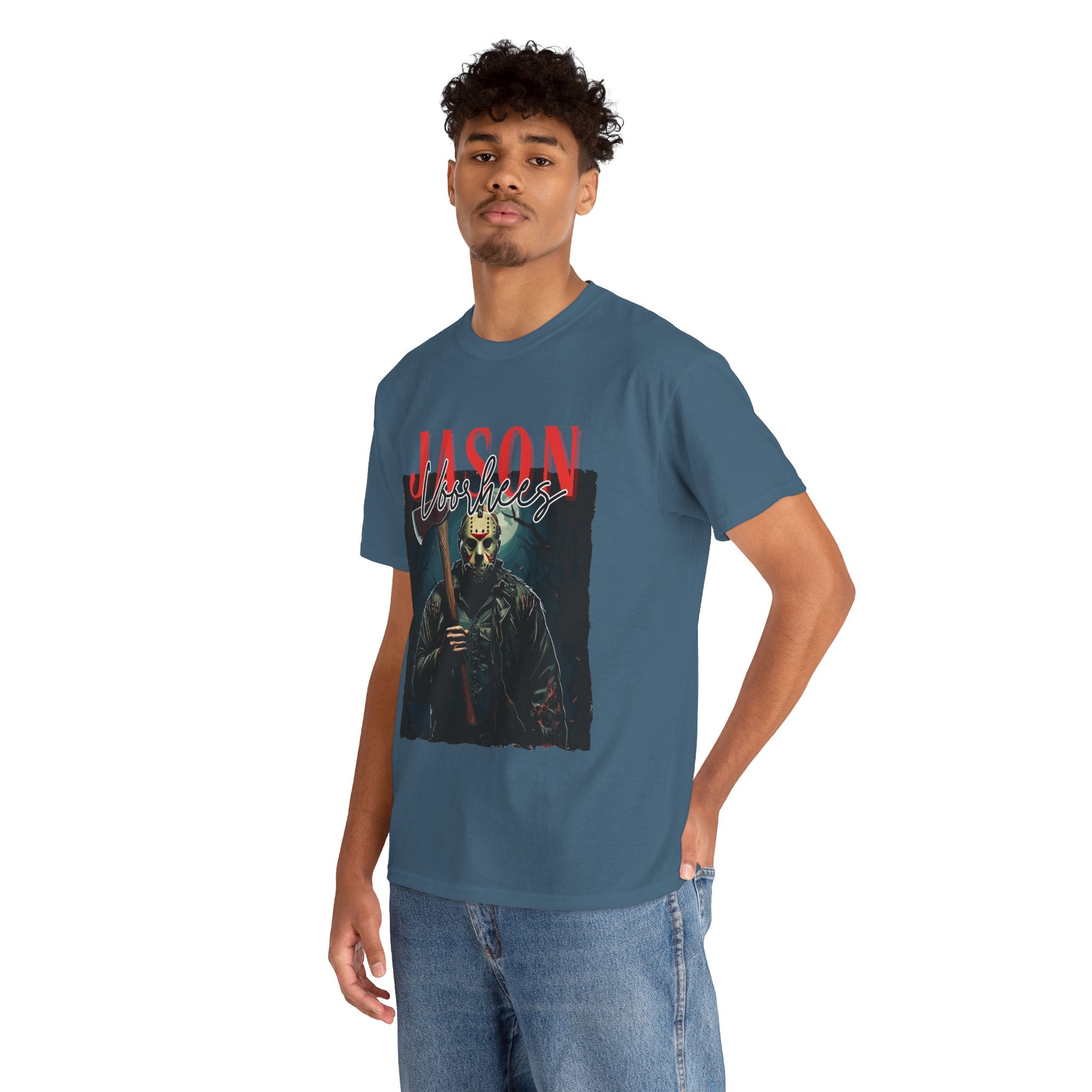 Jason Vorhees Horror Graphic Tee, Unisex Cotton Shirt, Halloween Costume, Horror Movie Gift, Spooky T-Shirt, Horror Fan Apparel