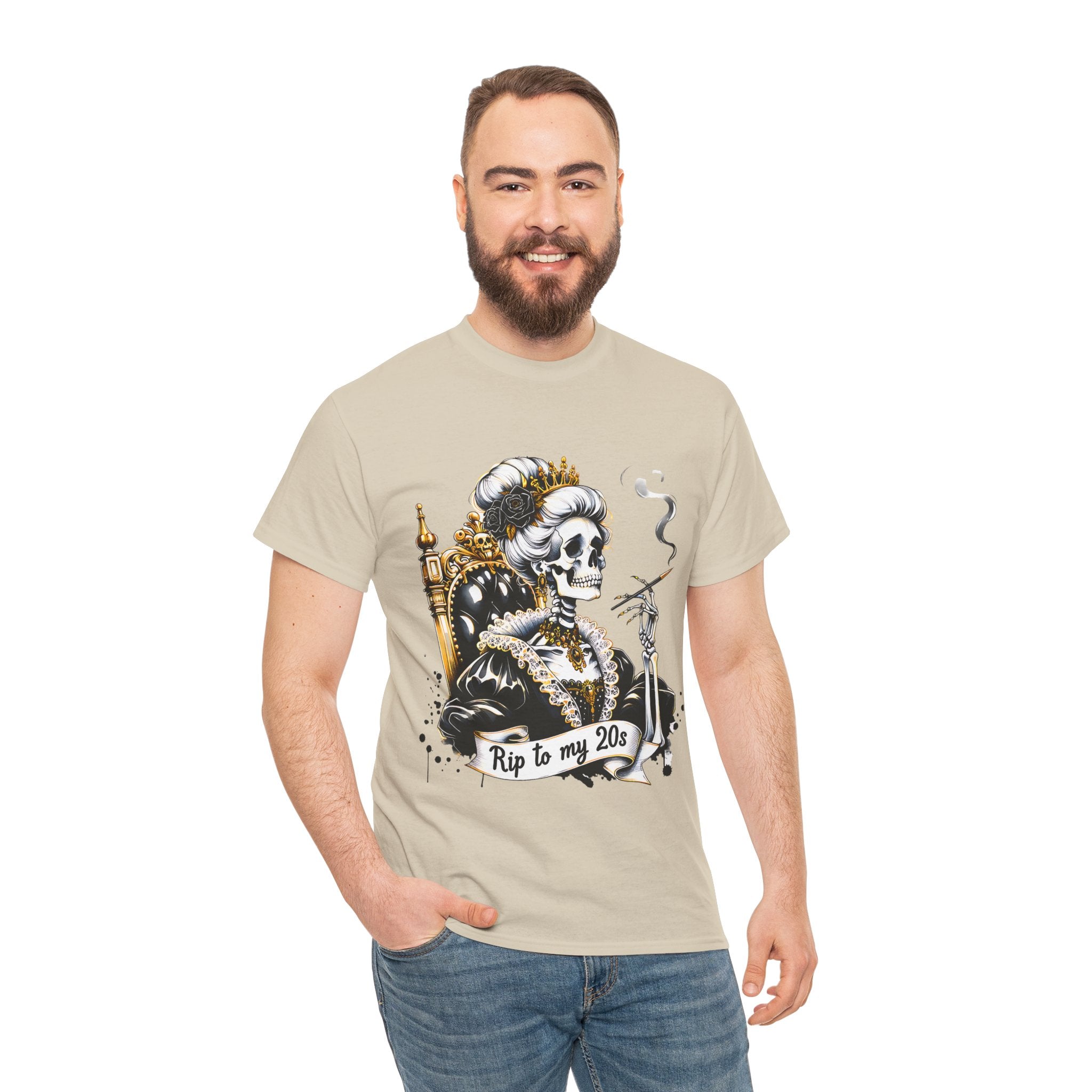 Rip to my 20s Tee, Heavy, Unisex Graphic Shirt, Birthday Gift, Casual Wear, Vintage Style, Floral Design T-shirt