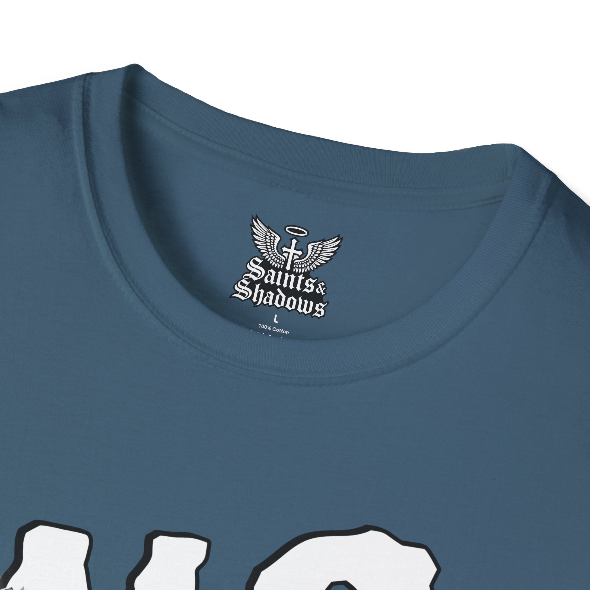 Saints and Shadows - No Exodus, Angelic Artwork Unisex Softstyle T-Shirt, Casual Wear