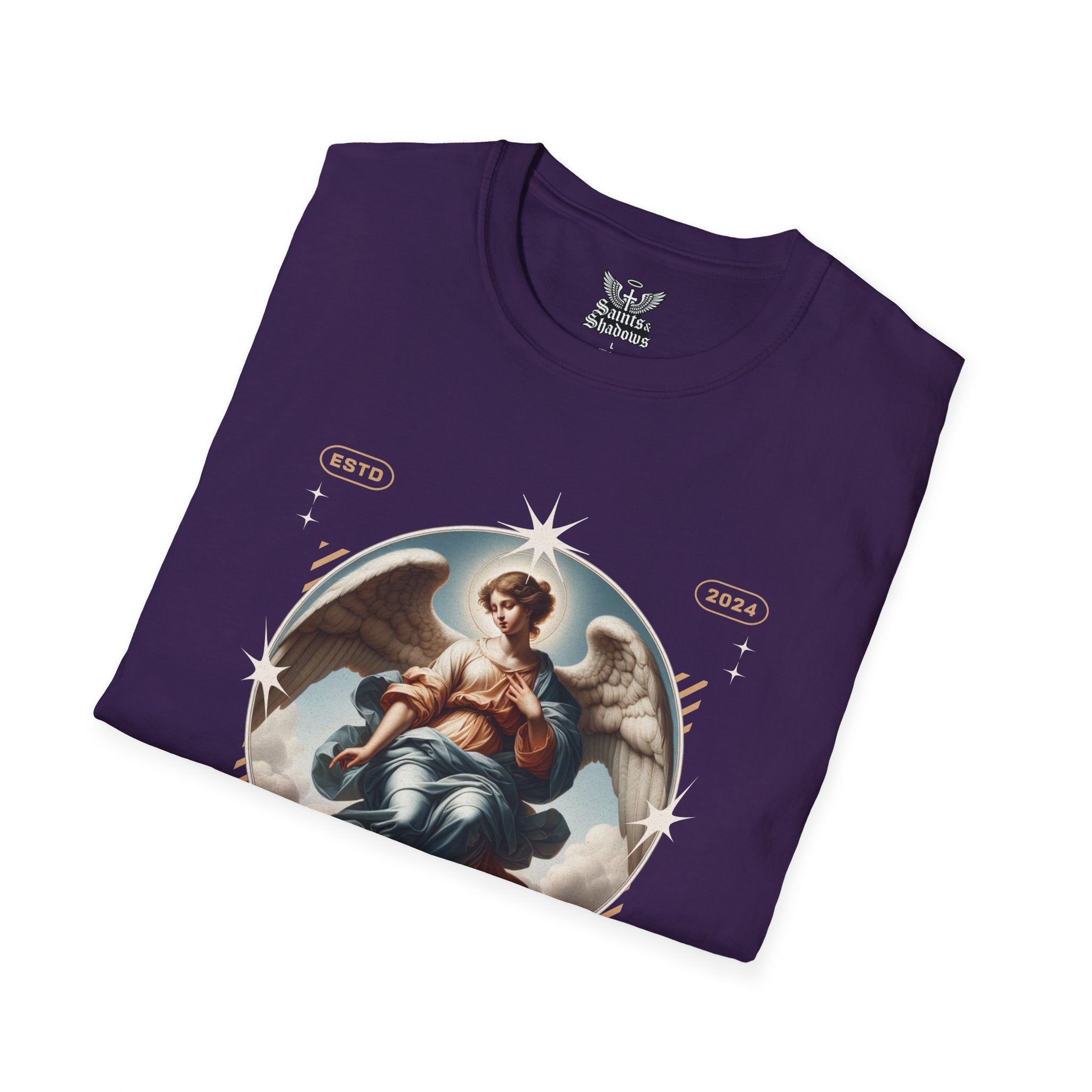 Saints and Shadows - Reflection, Angelic Artwork Unisex Softstyle T-Shirt, Casual Wear
