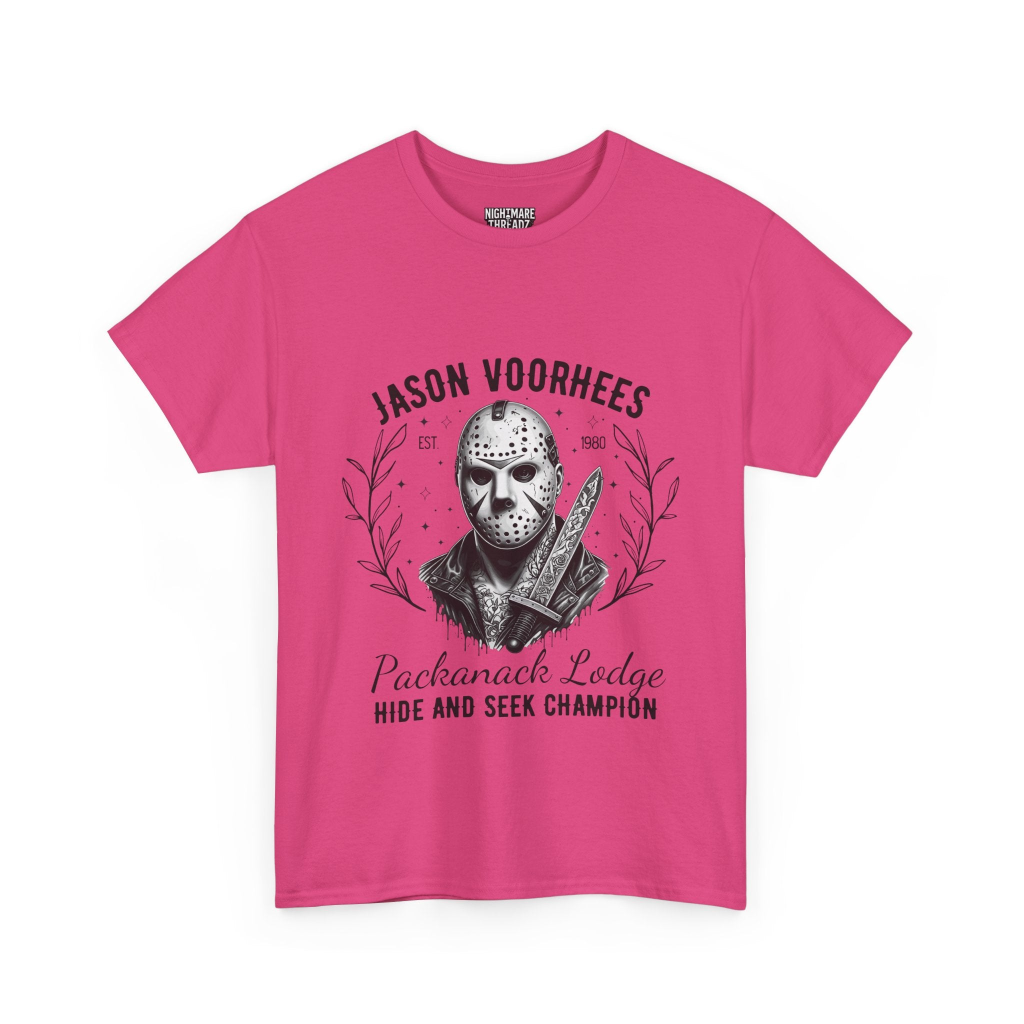 Jason Voorhees 'Hide and Seek Champion'  - Horror Graphic Tee, Unisex Cotton Shirt, Halloween Costume, Horror Movie Gift, Spooky T-Shirt, Horror Fan Apparel