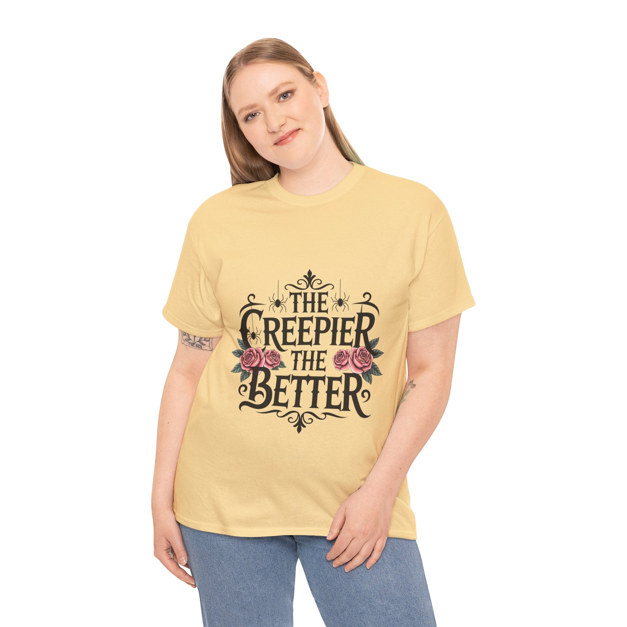 The Creepier the Better Tee, Perfect for Halloween, Casual Wear, Gift for Friends, Vintage Style, Unique Graphic T-Shirt