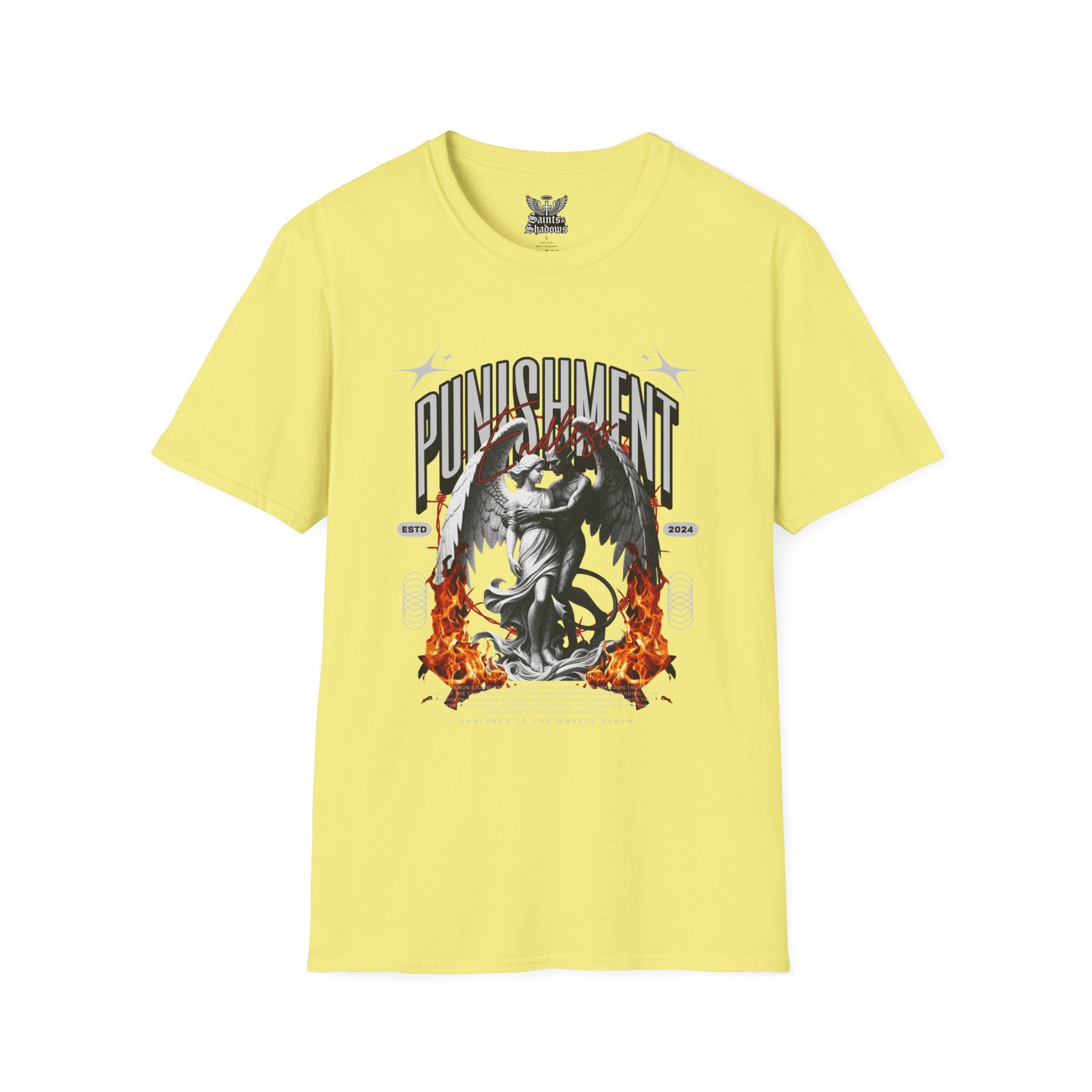 Saints and Shadows - Punishment, Angelic Artwork Unisex Softstyle T-Shirt, Casual Wear