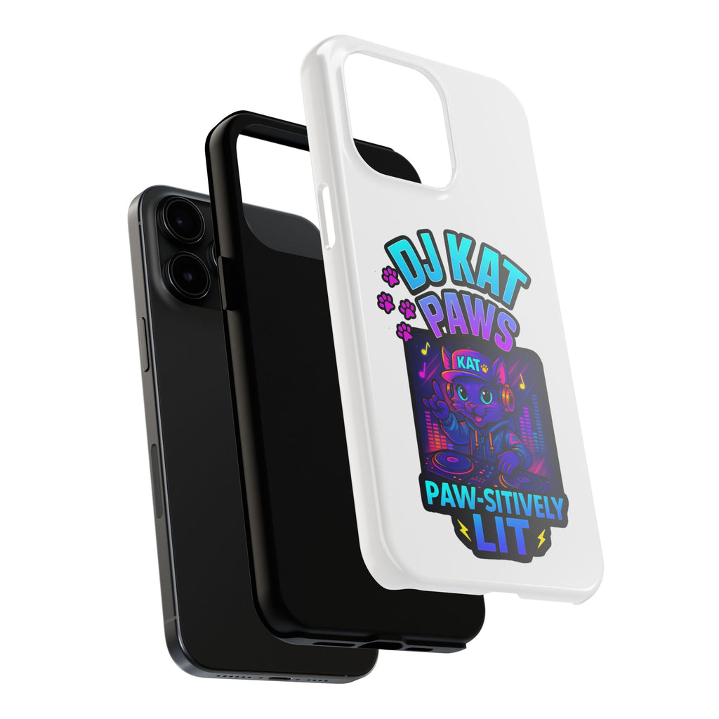 DJ KAT PAWS - Paw-sitively LIT | Tough Phone Cases - Unique Gift for Cat Lovers, Funny Phone Accessory, Music Lover's Case, Pet Owner Present