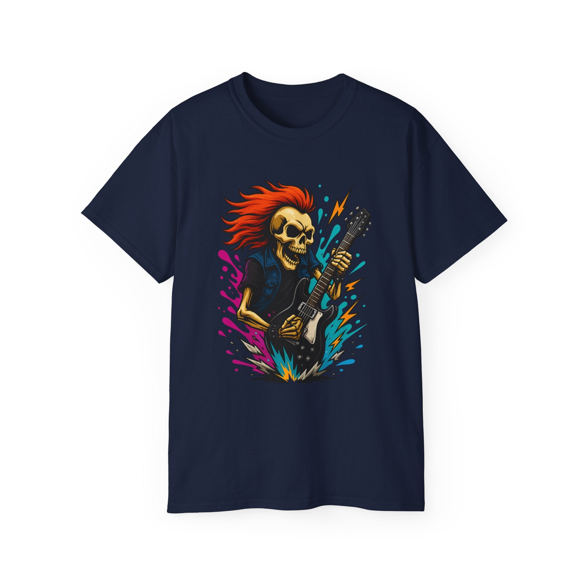 Rockin' Skull T-Shirt - Perfect for Music Lovers, Festival Gear, Halloween, Gift for Musicians, Vintage Band Tee, Casual Wear