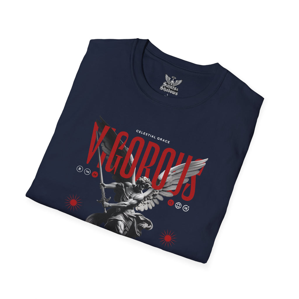 Saints and Shadows - Vigorous, Angelic Artwork Unisex Softstyle T-Shirt, Casual Wear