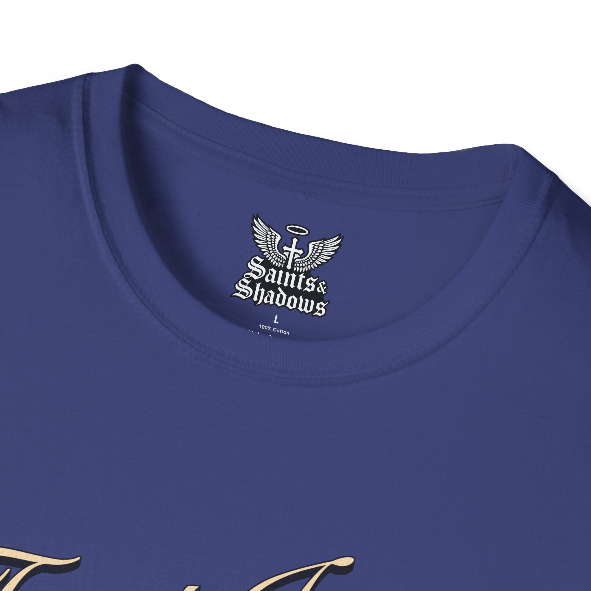 Saints and Shadows - Trust Issue, Angelic Artwork Unisex Softstyle T-Shirt, Casual Wear
