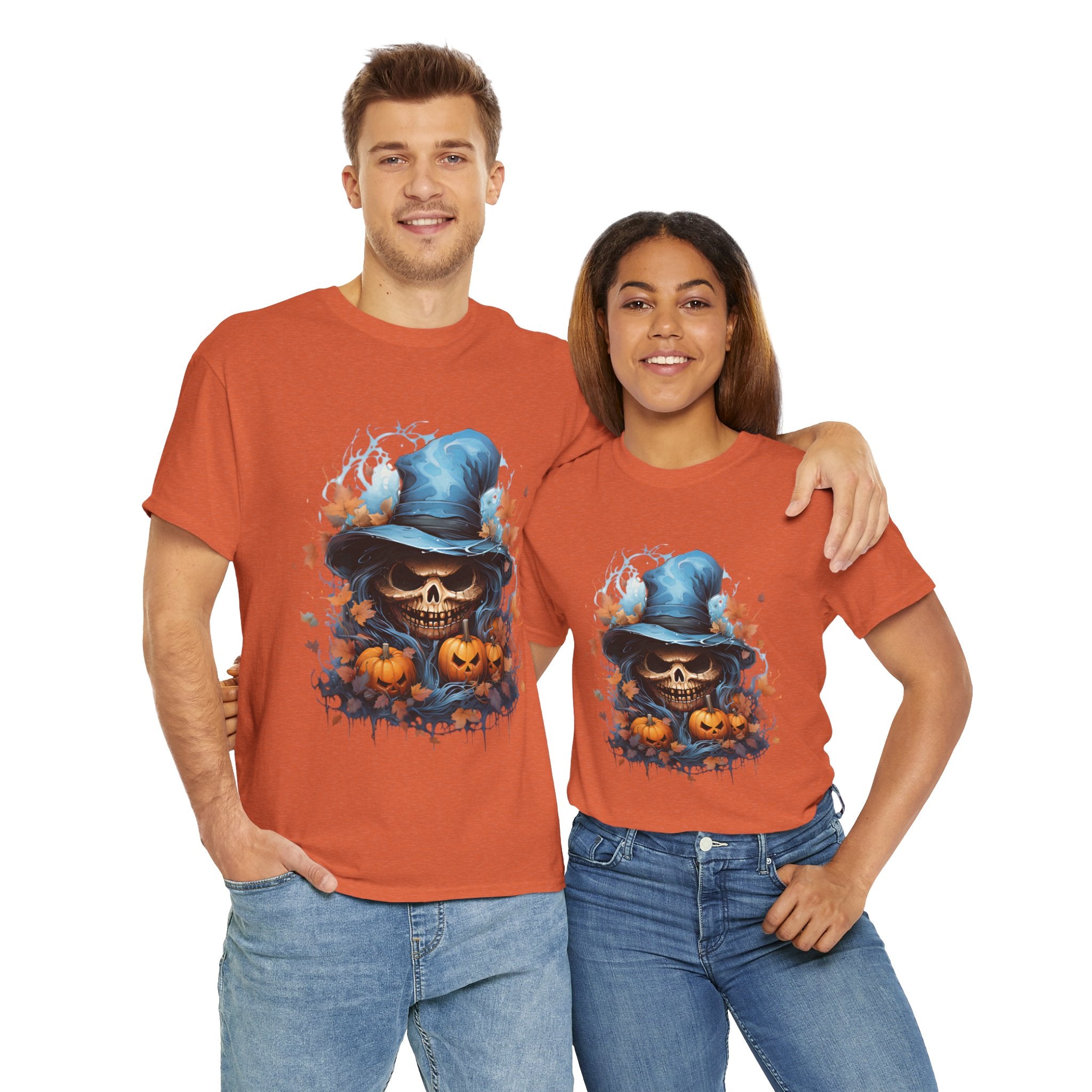 Skull Witch Unhappy Halloween Tee - Halloween Shirt, Spooky Tee, Pumpkin Shirt, Fall Apparel, Costume Top