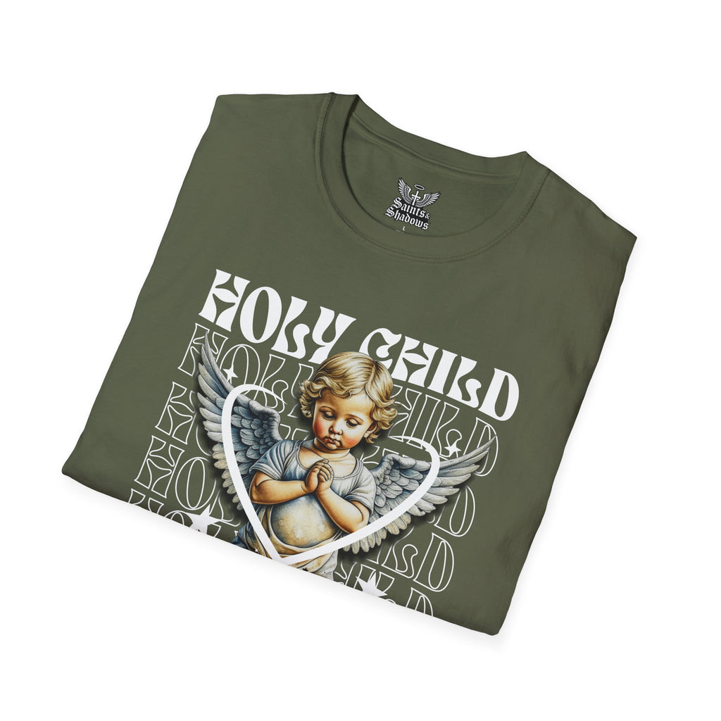 Saints and Shadows - Holy Child, Angelic Artwork Unisex Softstyle T-Shirt, Casual Wear