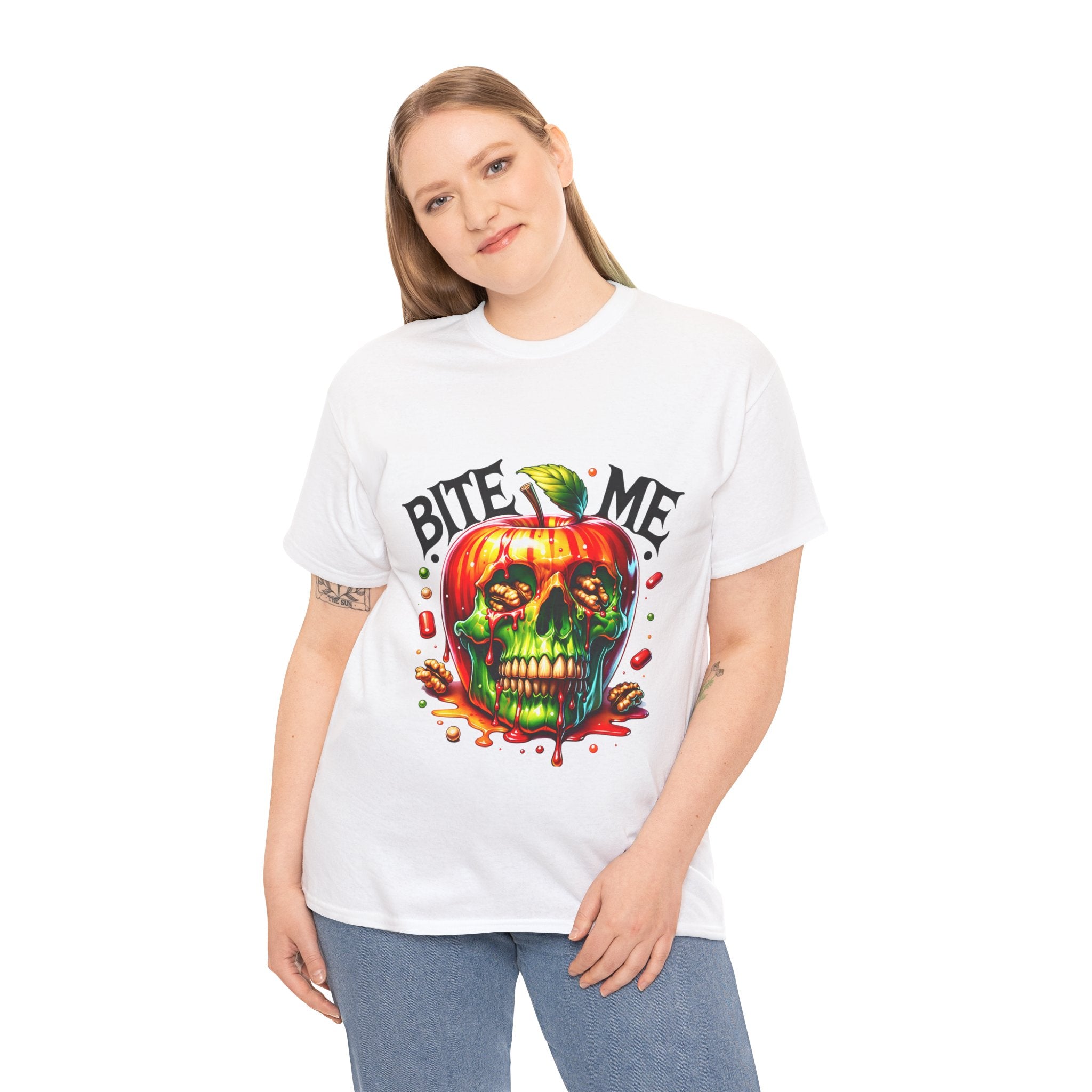 Bite Me Skull T-Shirt, Fun Graphic Tee, Halloween Costume Top, Trendy Casual Wear, Unique Gift Idea for Friends