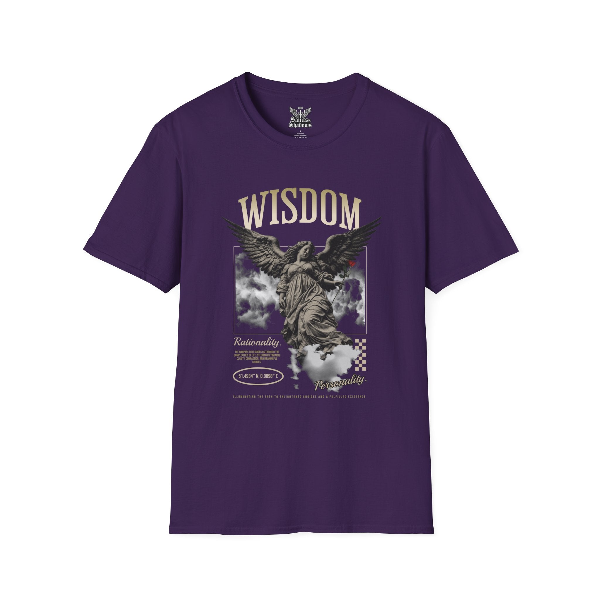 Saints and Shadows - Wisdom, Angelic Artwork Unisex Softstyle T-Shirt, Casual Wear
