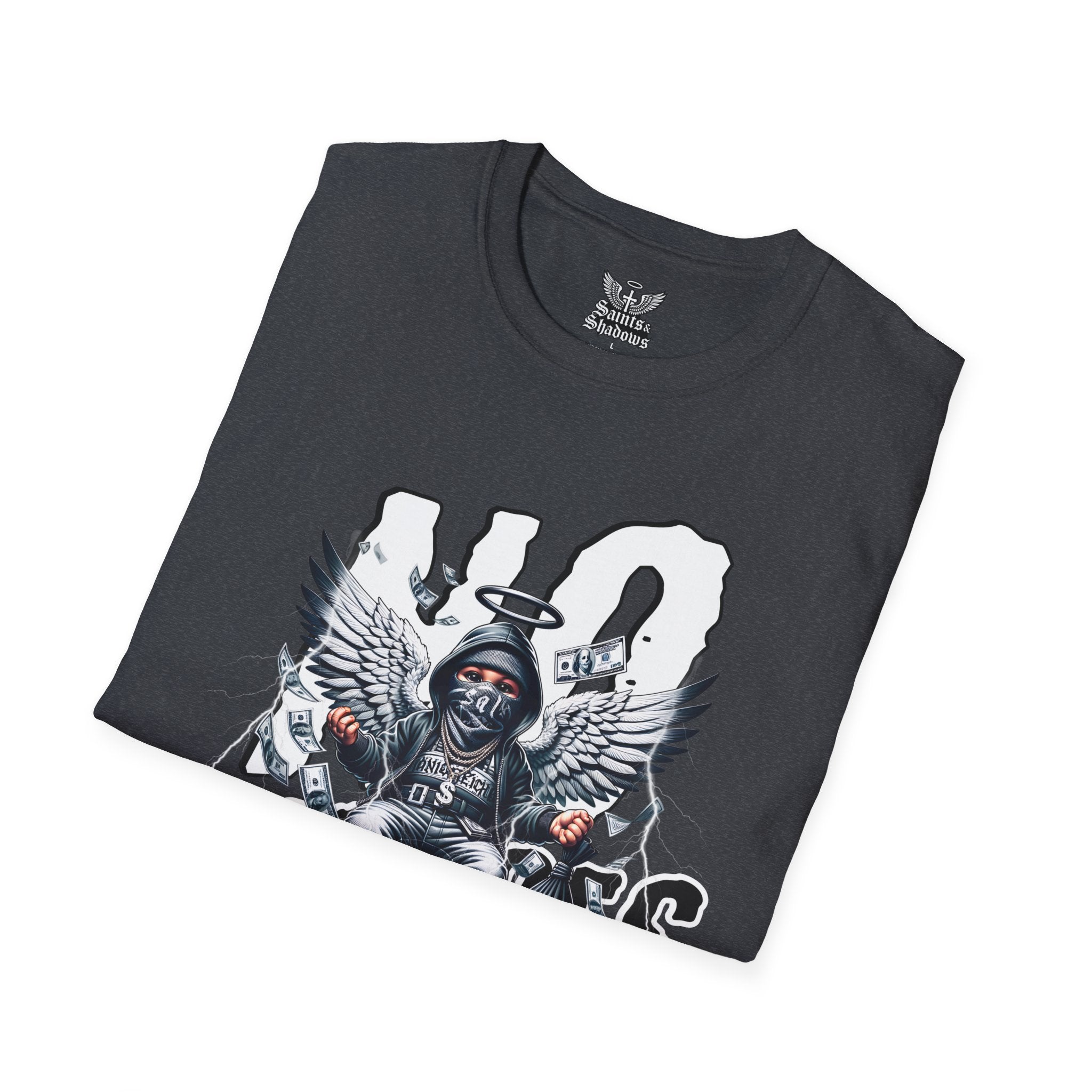 Saints and Shadows - No Exodus, Angelic Artwork Unisex Softstyle T-Shirt, Casual Wear