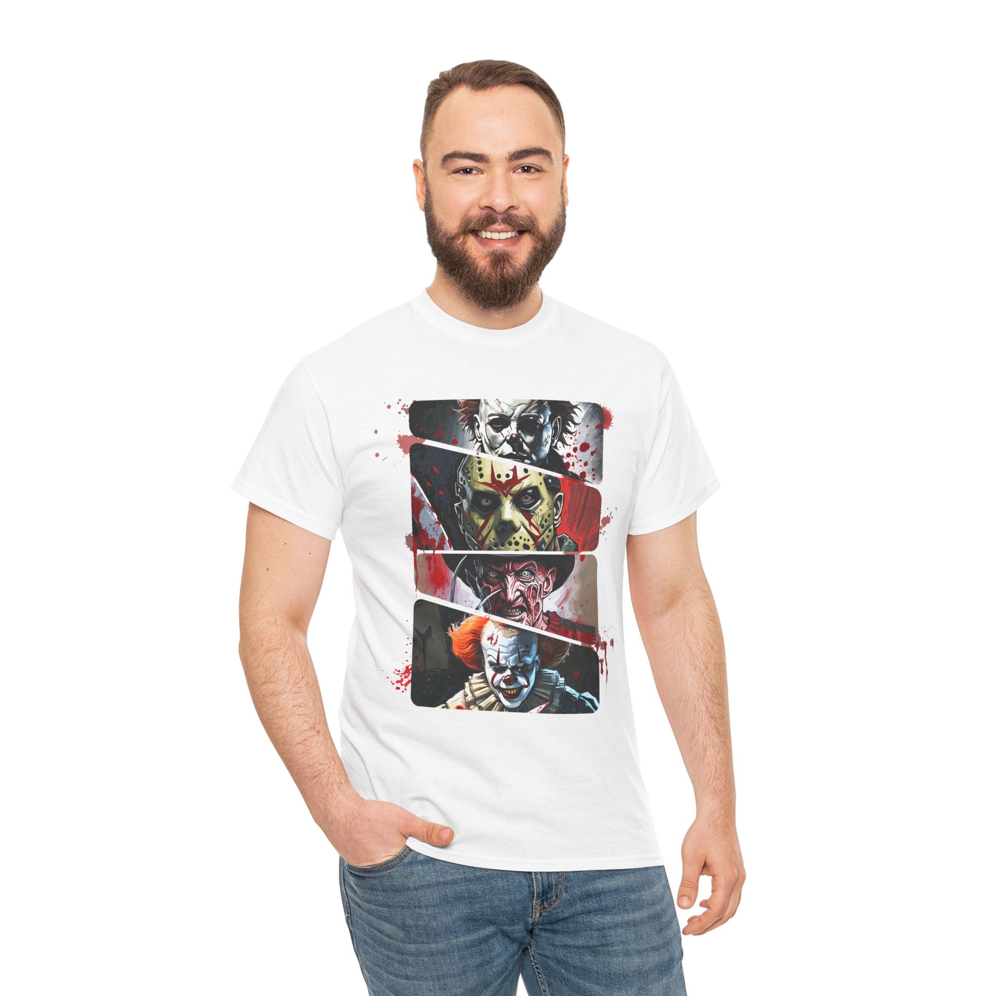 Horror Legends Horror Graphic Tee, Unisex Cotton Shirt, Halloween Costume, Horror Movie Gift, Spooky T-Shirt, Horror Fan Apparel