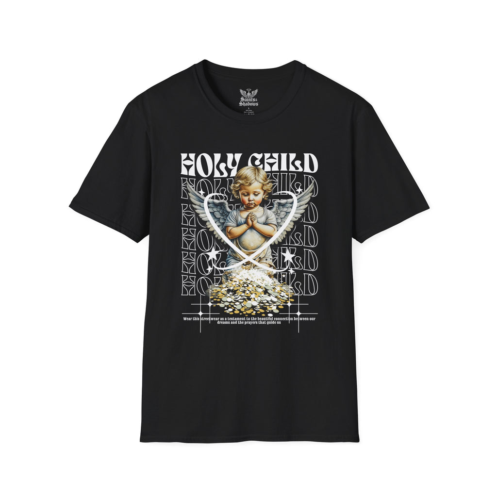 Saints and Shadows - Holy Child, Angelic Artwork Unisex Softstyle T-Shirt, Casual Wear