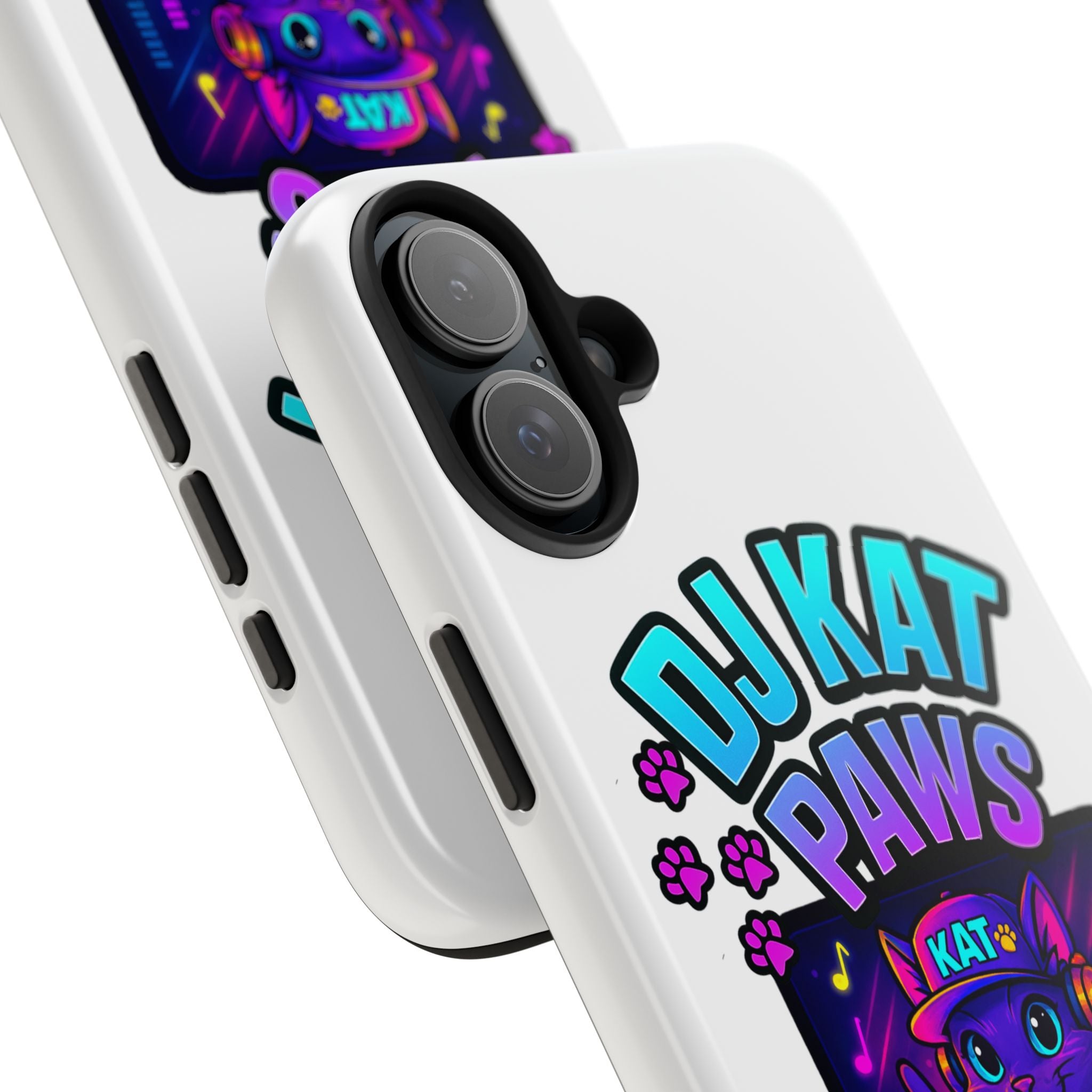 DJ KAT PAWS - Paw-sitively LIT | Tough Phone Cases - Unique Gift for Cat Lovers, Funny Phone Accessory, Music Lover's Case, Pet Owner Present