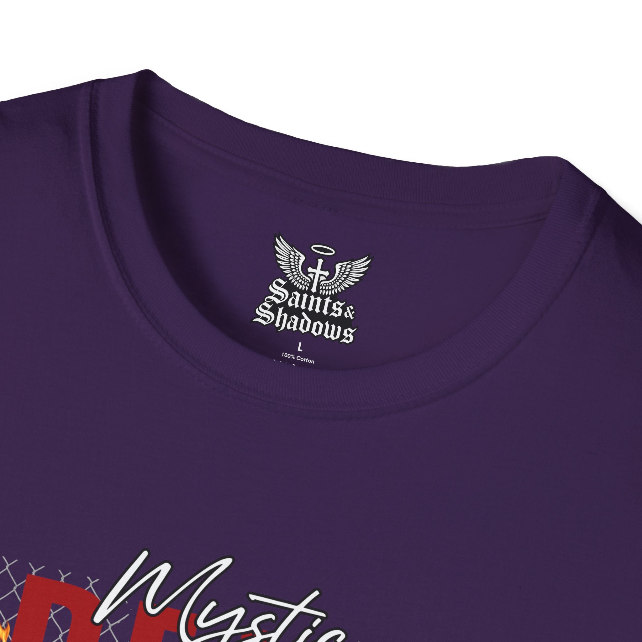 Saints and Shadows - Mystic Wings, Angelic Artwork Unisex Softstyle T-Shirt, Casual Wear