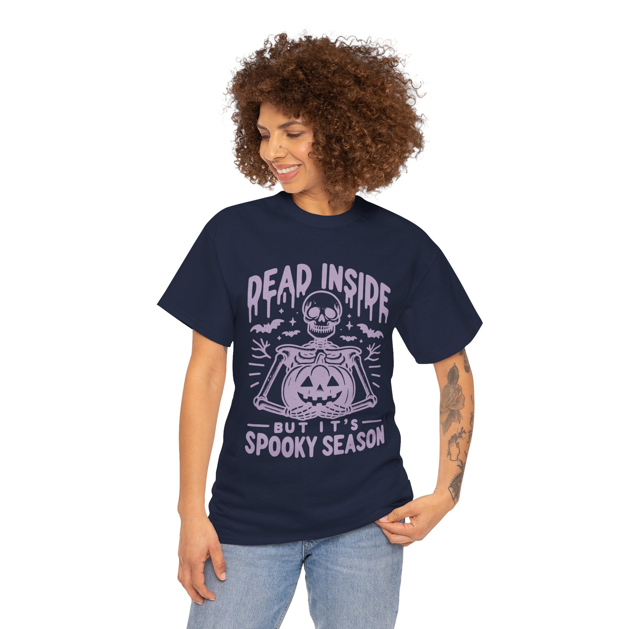 Spooky Season Dead Inside Unisex Tee, Halloween Shirt, Graphic Tee, Fall Apparel, Ghostly Vibes, Comfy Everyday Wear