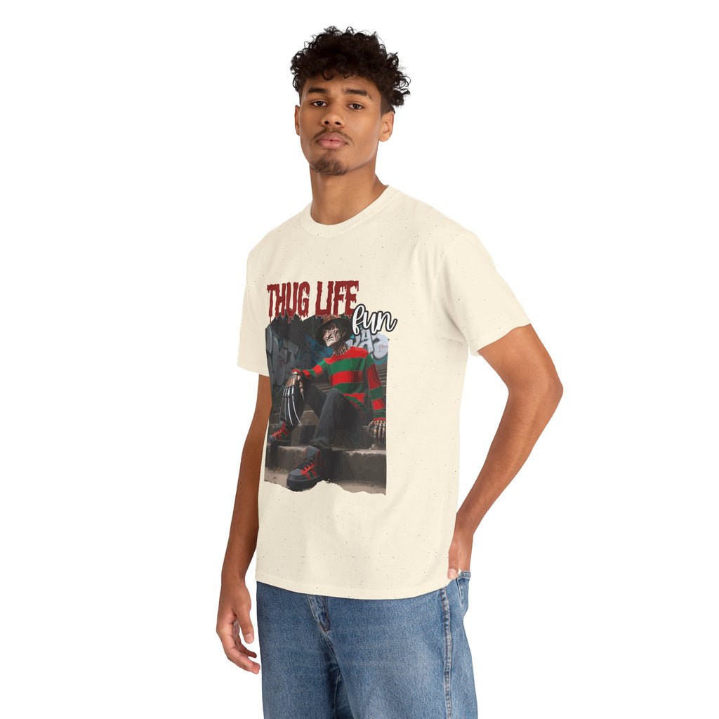 Freddie Kruger, Thug Life Tee - Horror Graphic Tee, Unisex Cotton Shirt, Halloween Costume, Horror Movie Gift