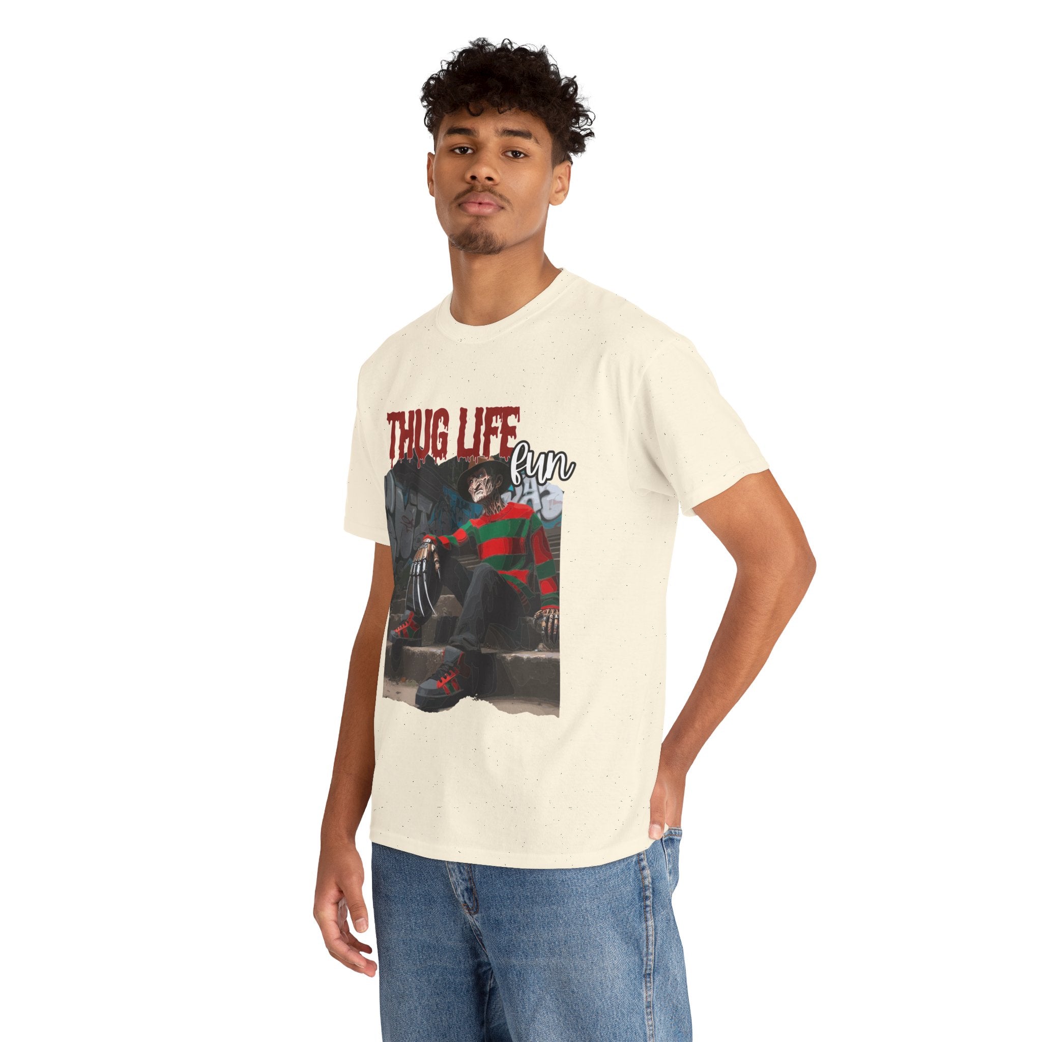 Freddie Kruger, Thug Life Tee - Horror Graphic Tee, Unisex Cotton Shirt, Halloween Costume, Horror Movie Gift