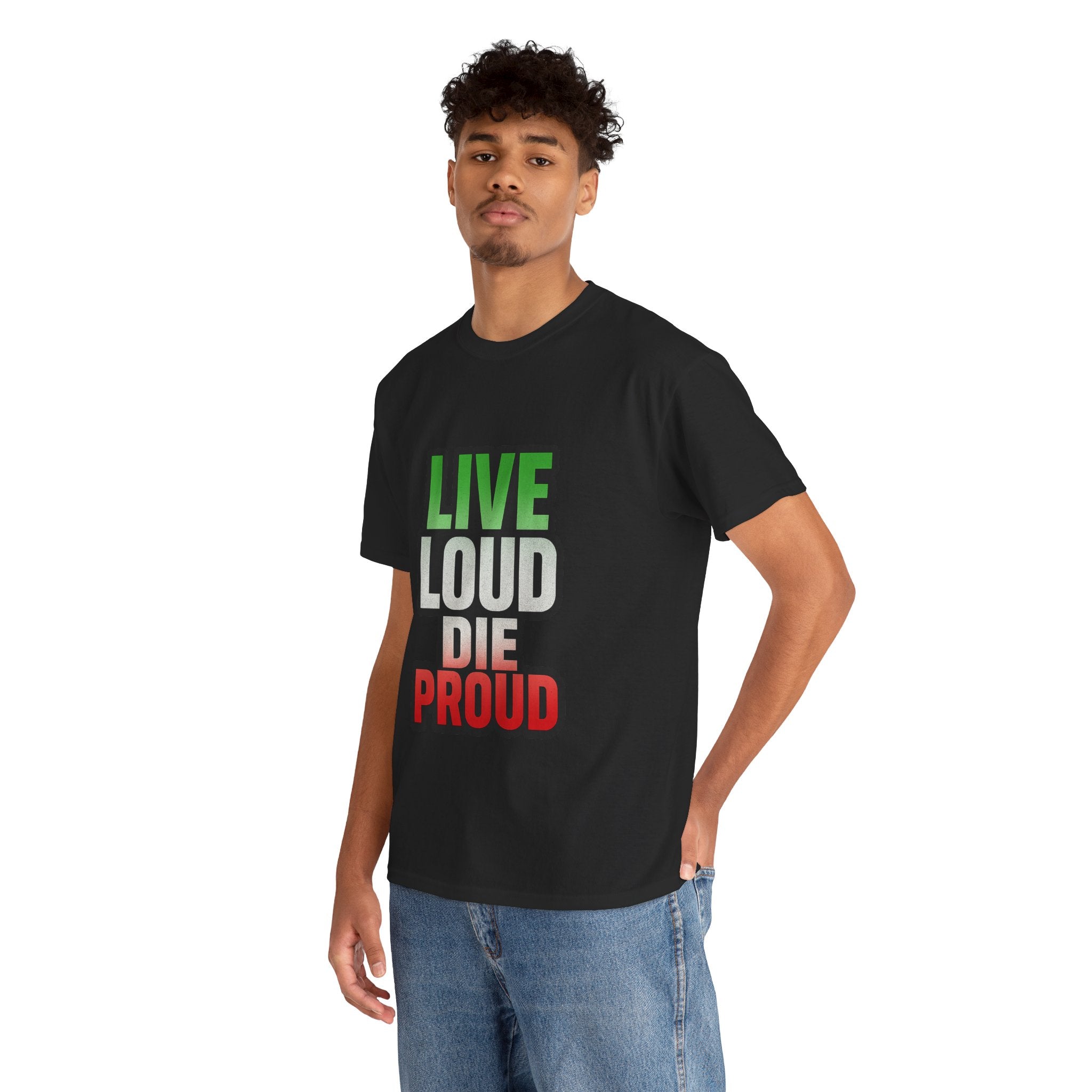Live Loud Die Proud Italian Flag Tee