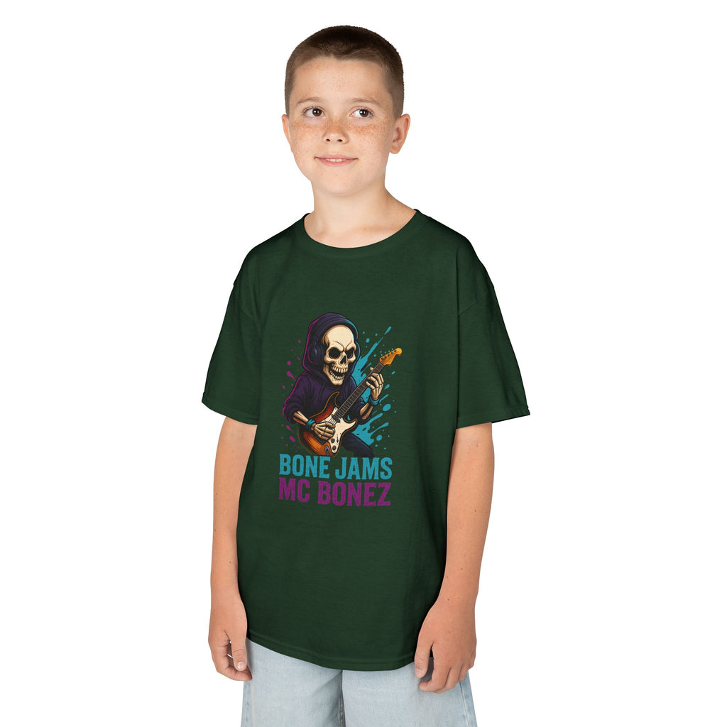 Bone Jams MC Bonez, Kids Tee | Guitar Edition | Cool Graphic Tee, Music Fan Shirt, Unique Gift for Young Musicians