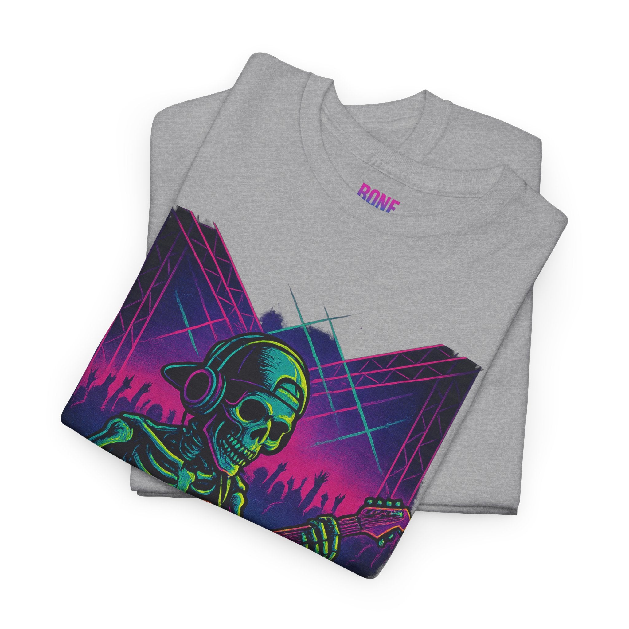 Bone Jams Rockin’ Skeleton, Tee | Loud Enough to Wake the Dead | Unisex Cotton Shirt for Music Lovers, Concerts, Halloween, Gifts