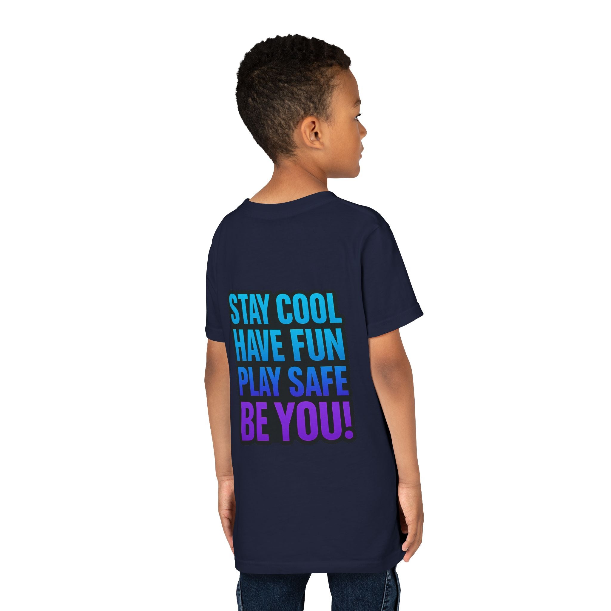 DJ KAT PAWS Paw-Sitive Waves Only, Youth Tee | Kids Surfing T-Shirt, Fun Cat Graphic Top, Summer Apparel, Gifts for Animal Lovers