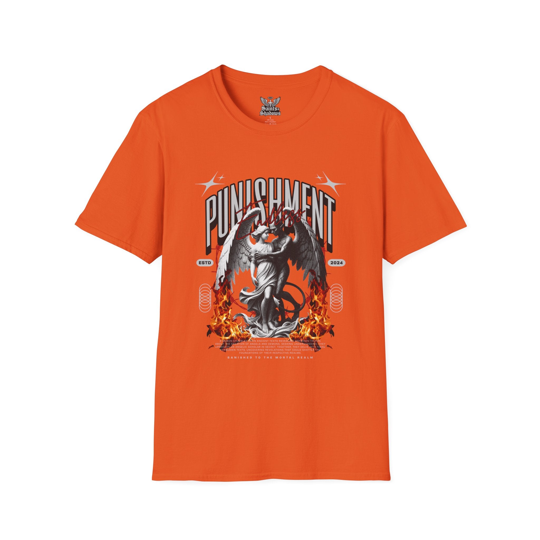 Saints and Shadows - Punishment, Angelic Artwork Unisex Softstyle T-Shirt, Casual Wear